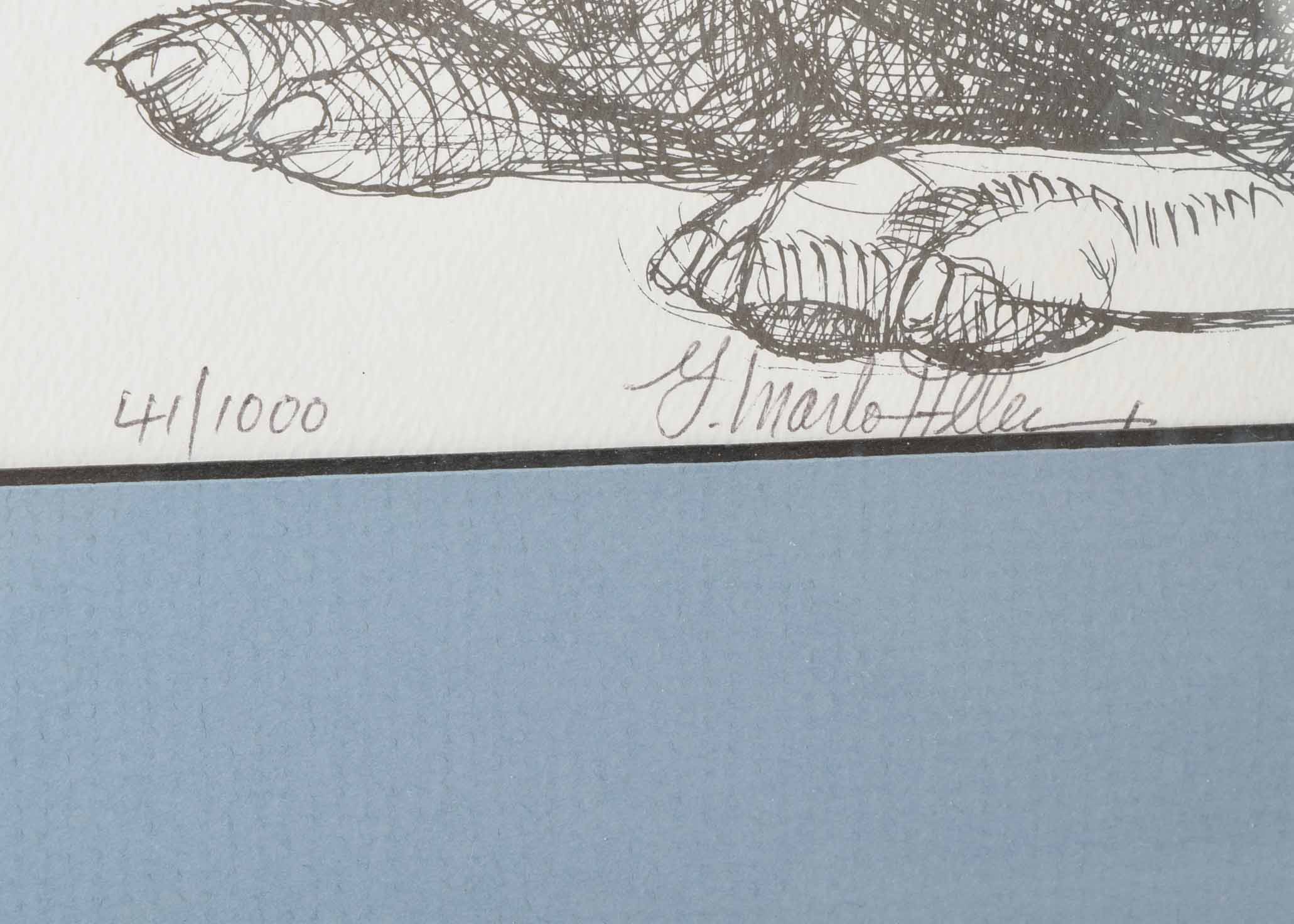 G. Marlo Allen Limited Edition Pen & Ink "Boston Terrier"