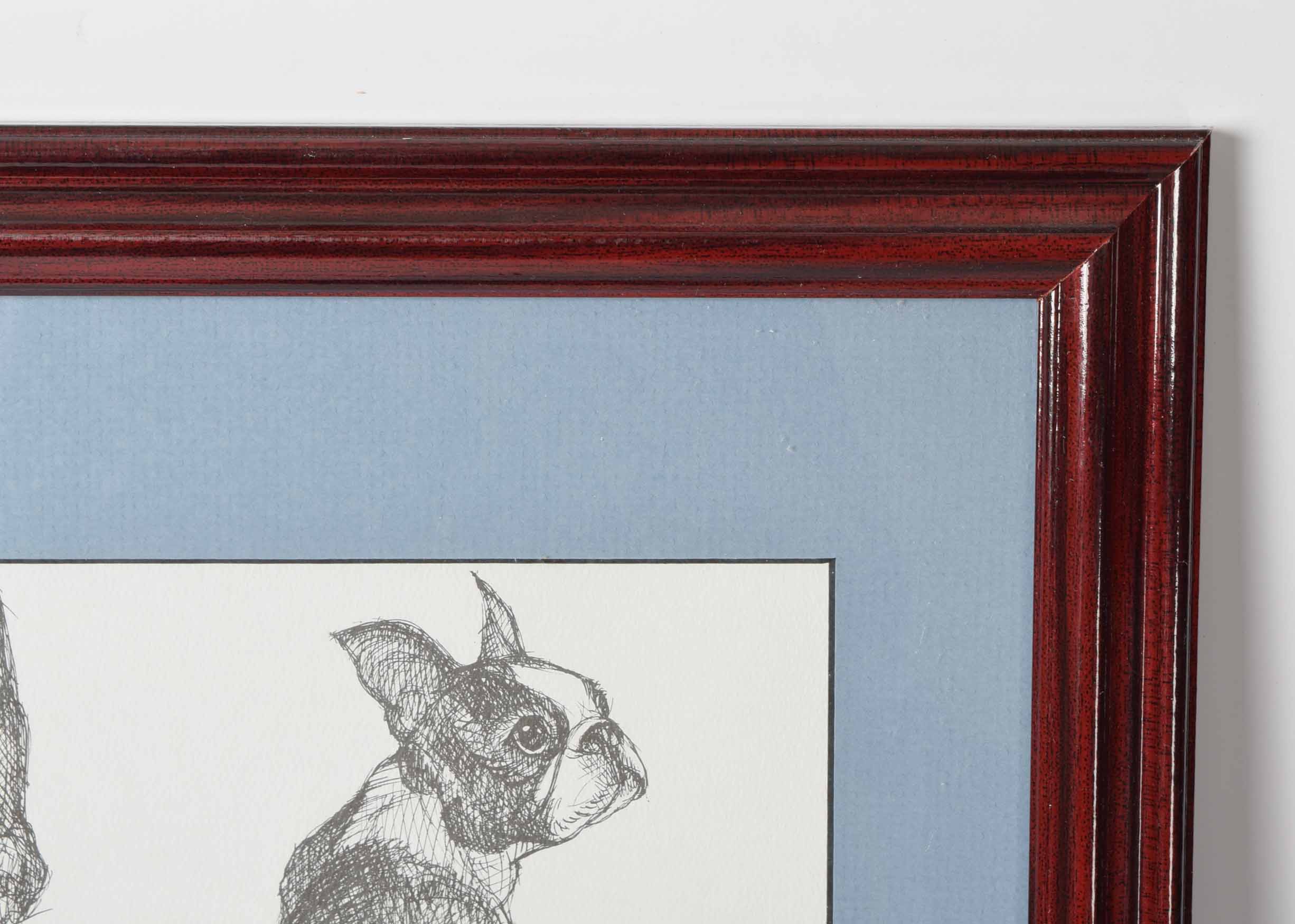 G. Marlo Allen Limited Edition Pen & Ink "Boston Terrier"