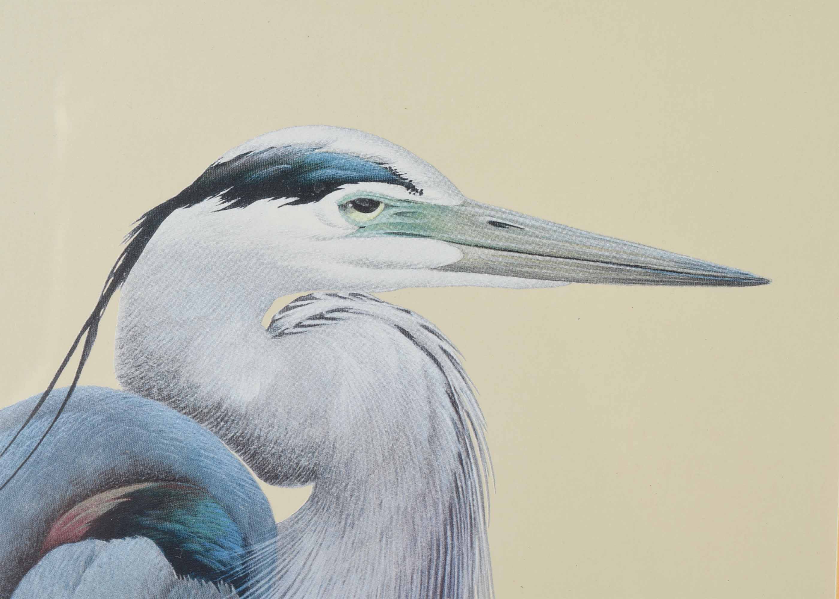 Signed Art LaMay Limited Edition Heron Lithograph