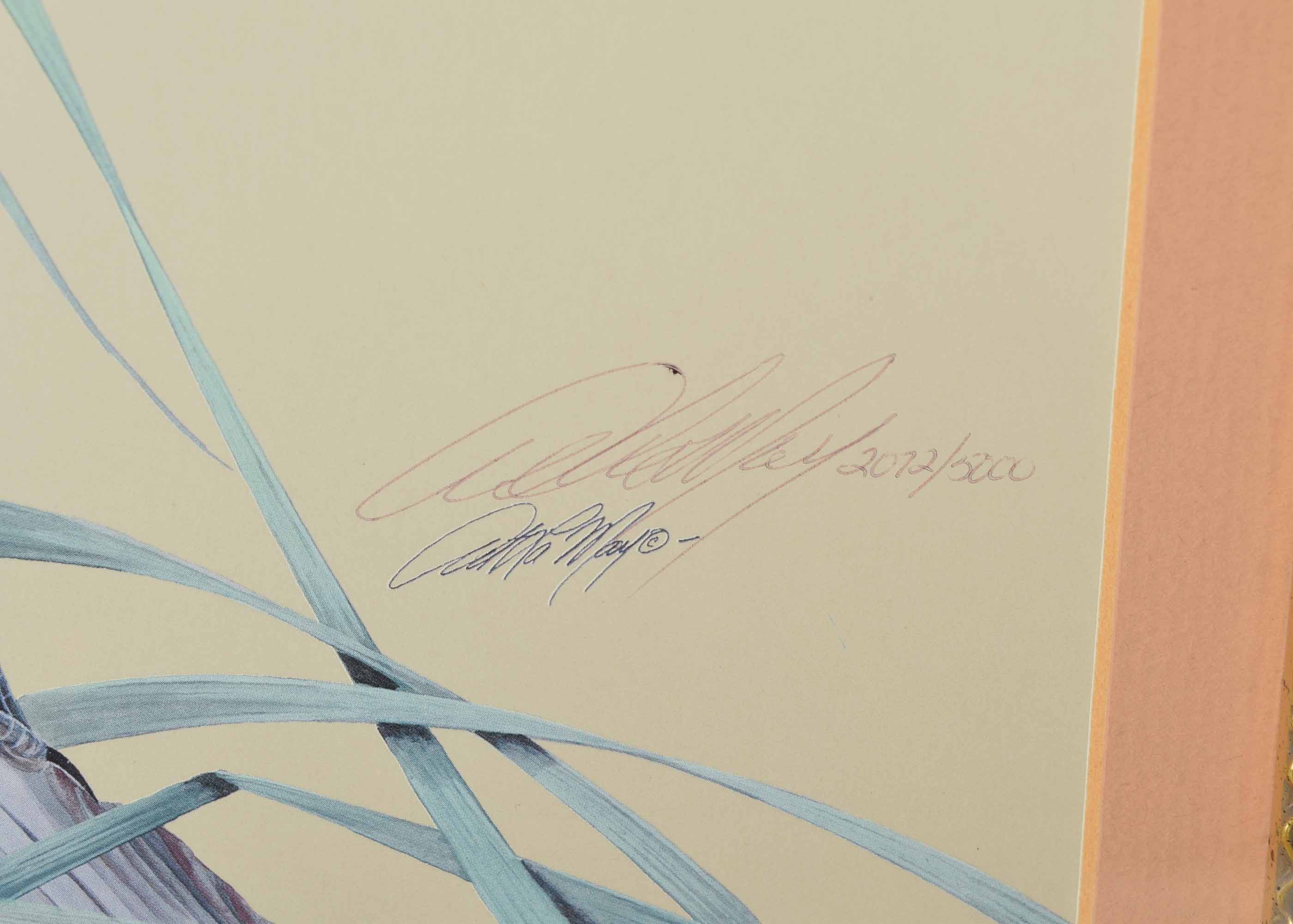 Signed Art LaMay Limited Edition Heron Lithograph