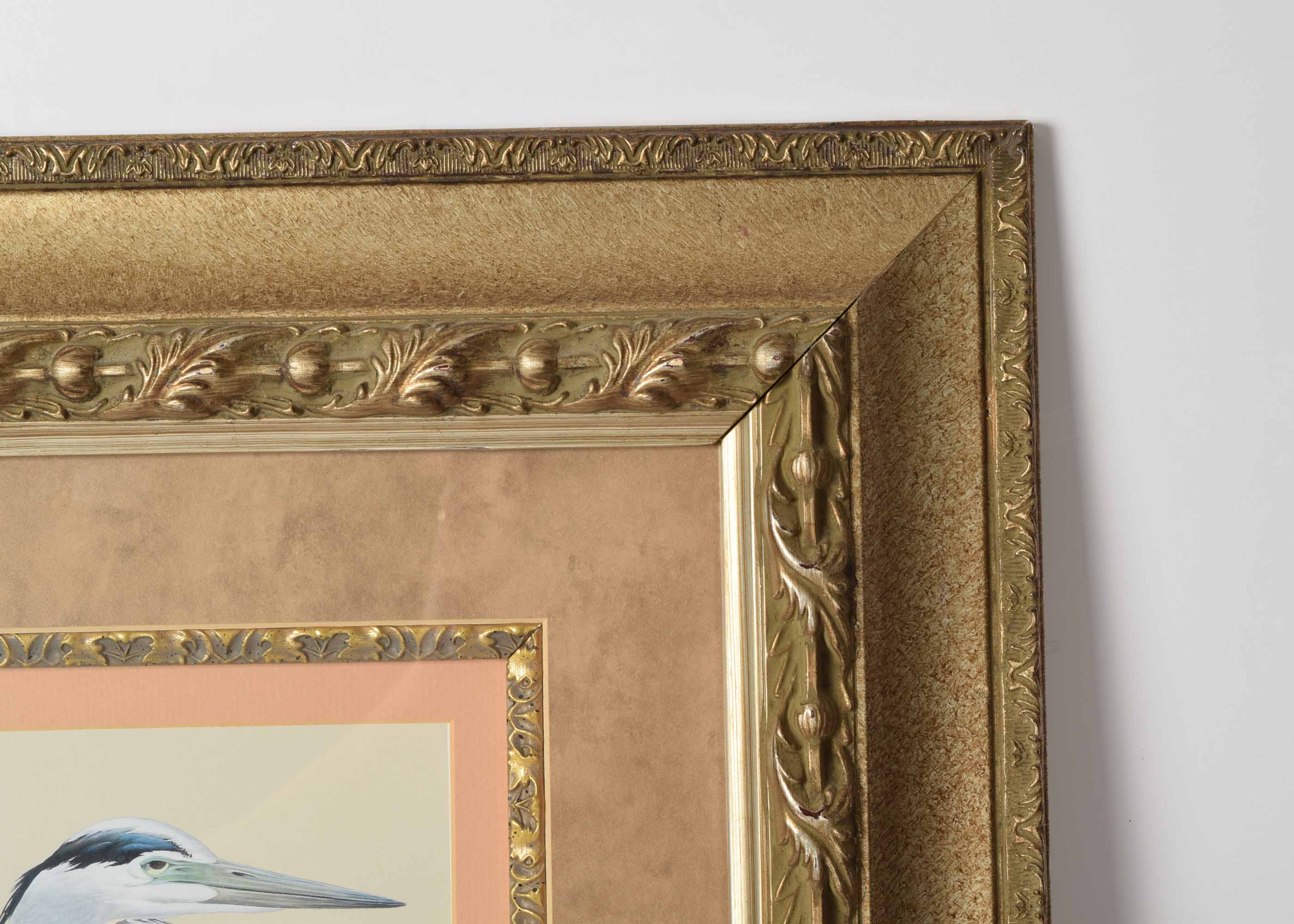 Signed Art LaMay Limited Edition Heron Lithograph