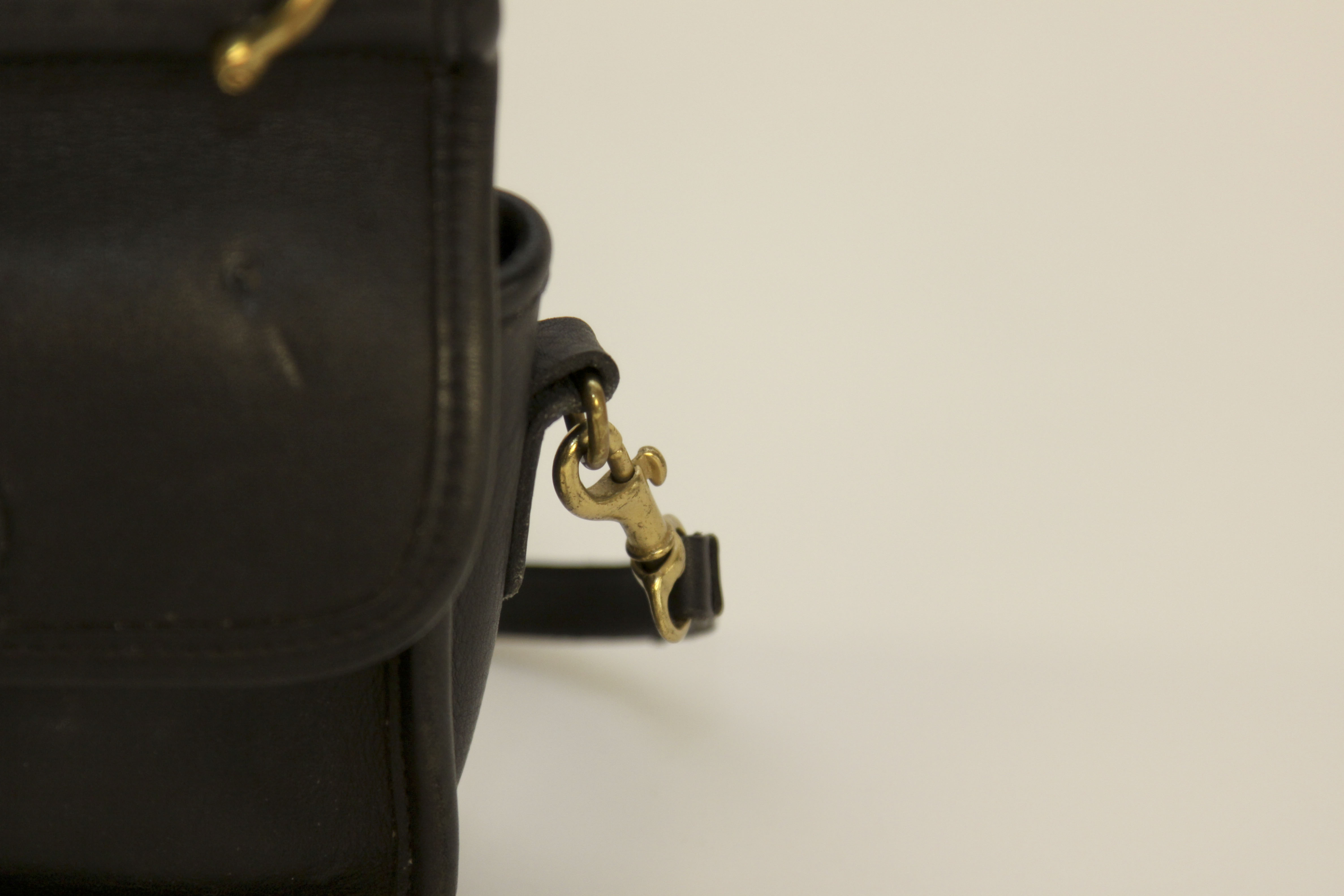 Two Vintage Coach Black Leather Handbags