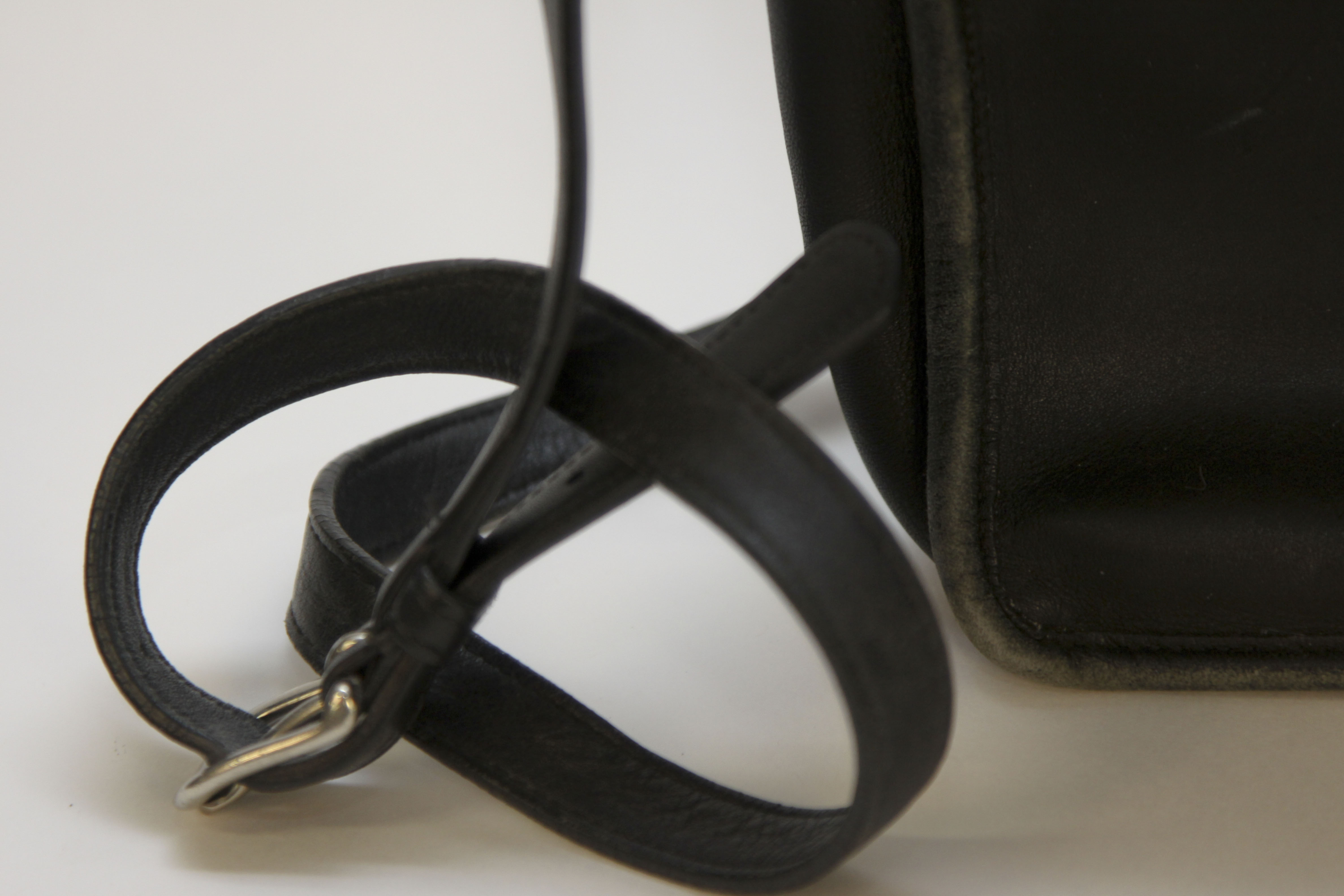 Two Vintage Coach Black Leather Handbags