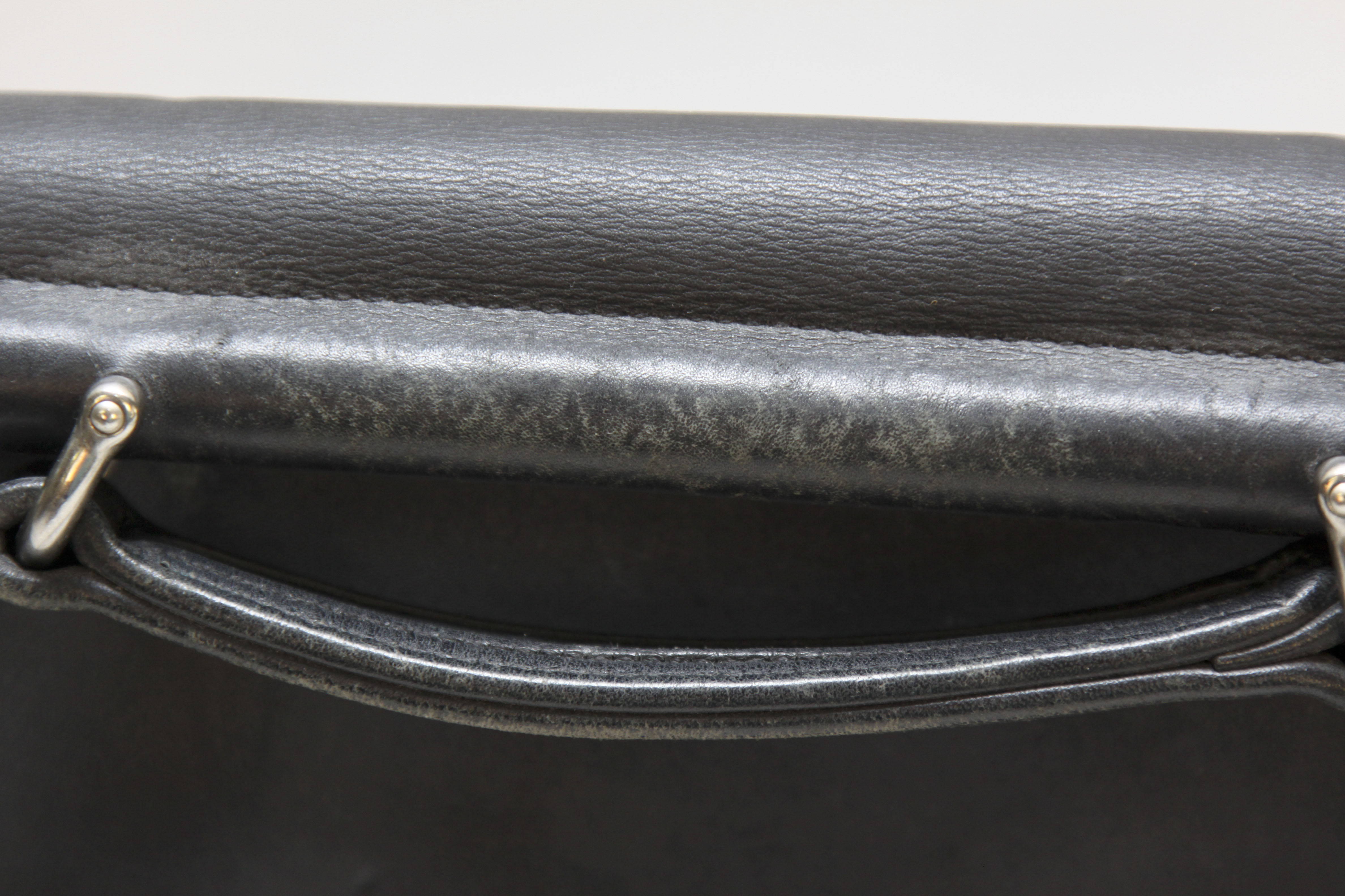 Two Vintage Coach Black Leather Handbags