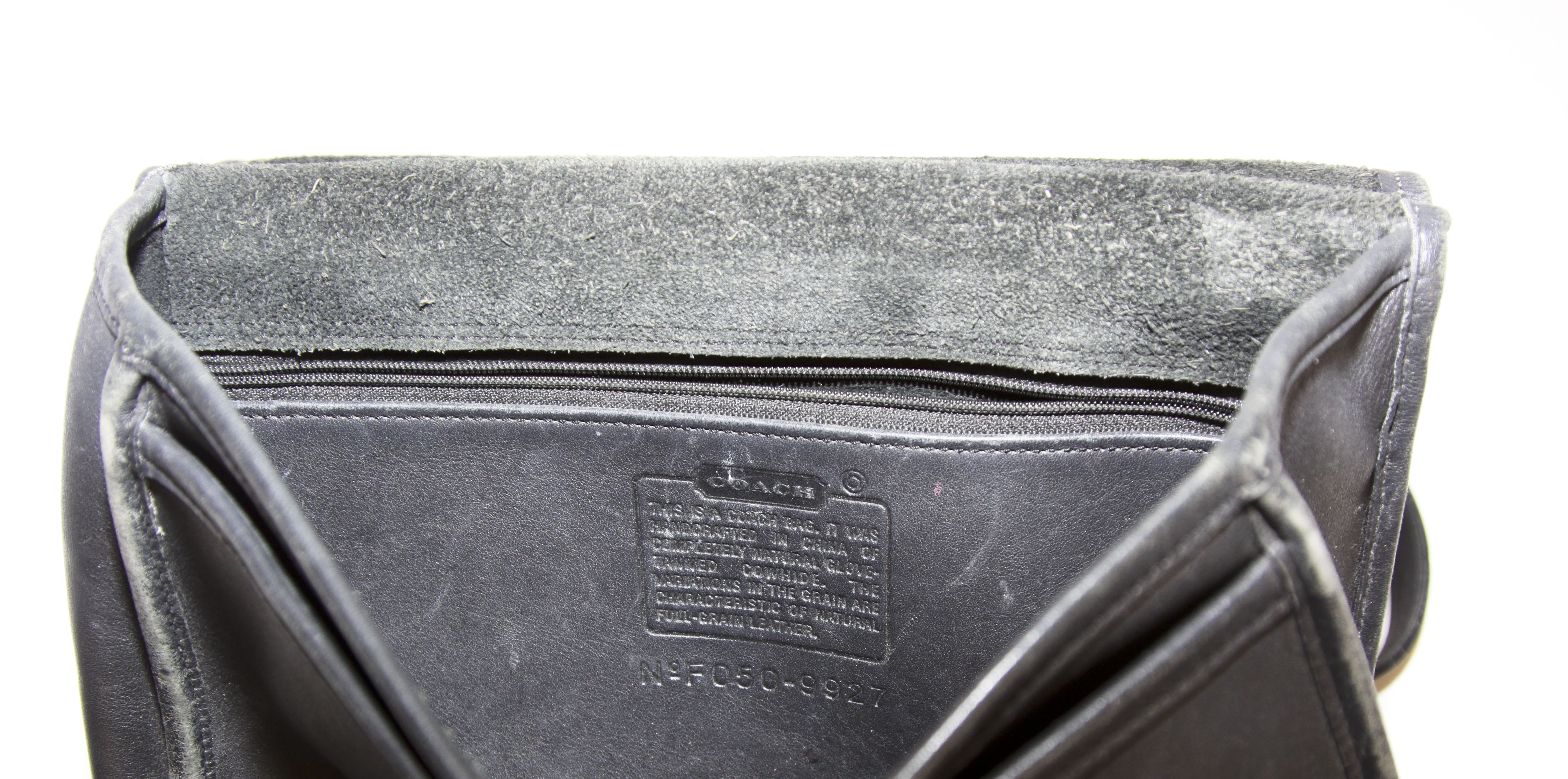 Two Vintage Coach Black Leather Handbags