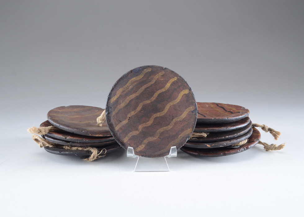 Set of Ten Ragon House Redware Pottery Plate Ornaments