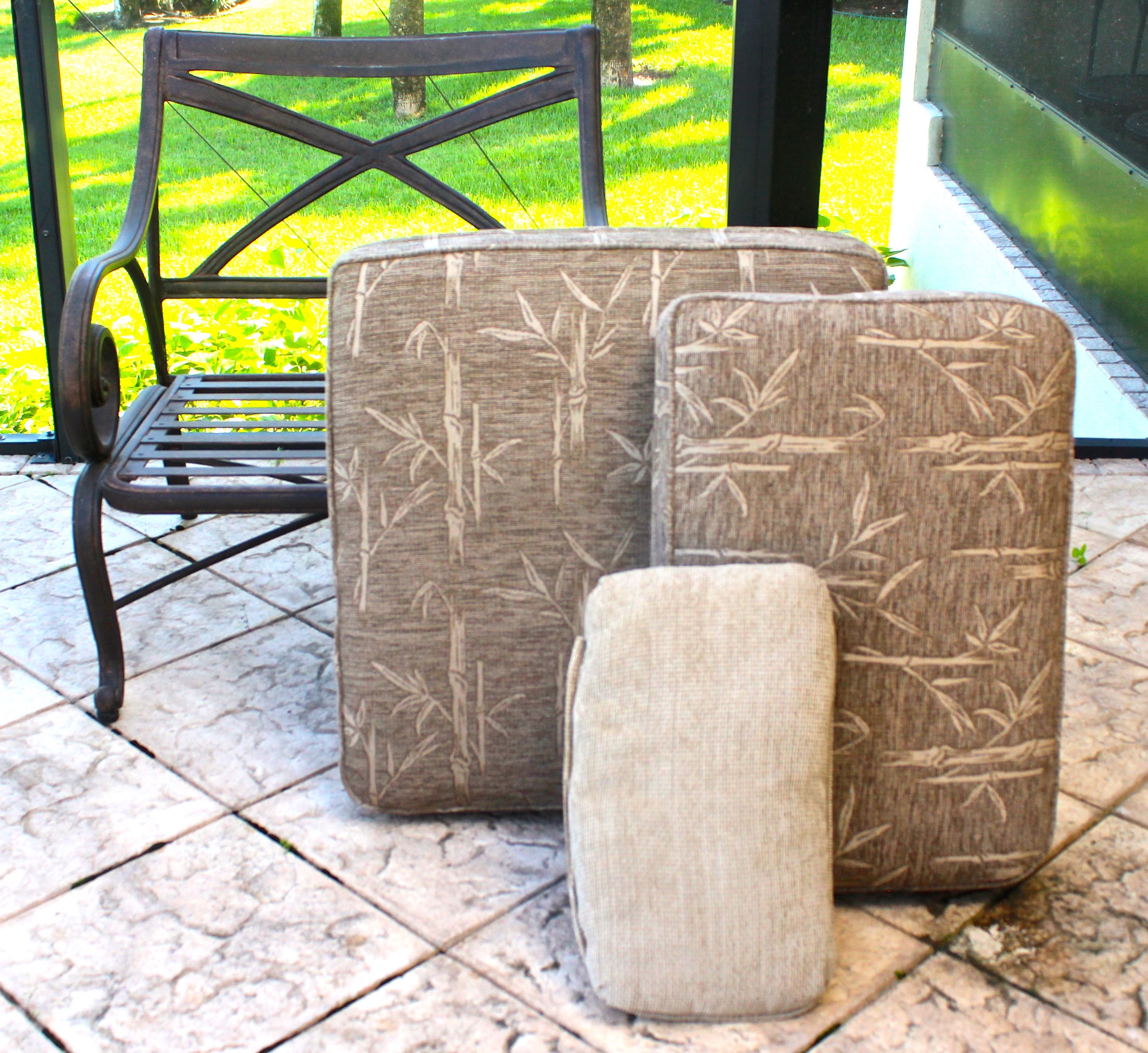 Bronze Brushed Finish Aluminum Outdoor Club Chair with Cushions