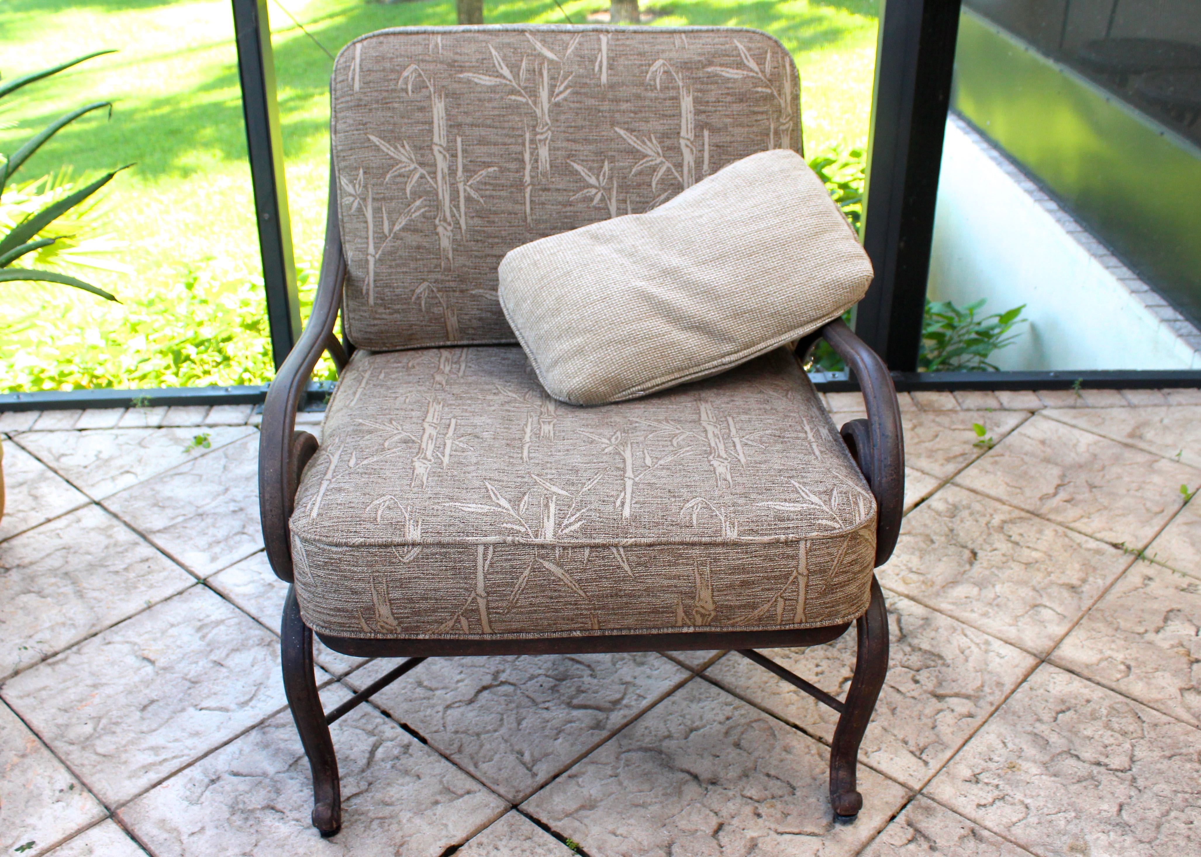 Bronze Brushed Finish Aluminum Outdoor Club Chair with Cushions