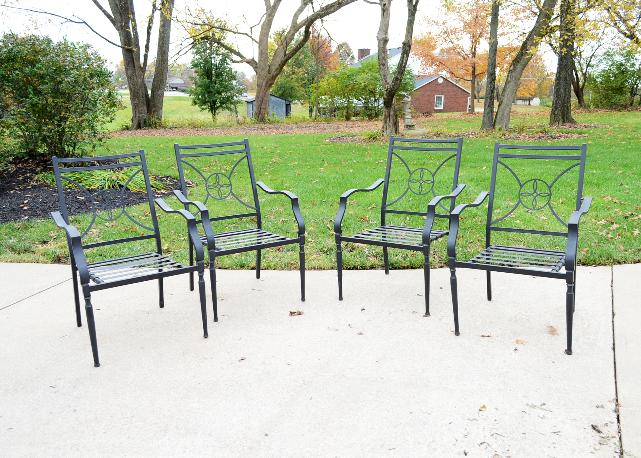 Set of Four Outdoor Patio Chairs