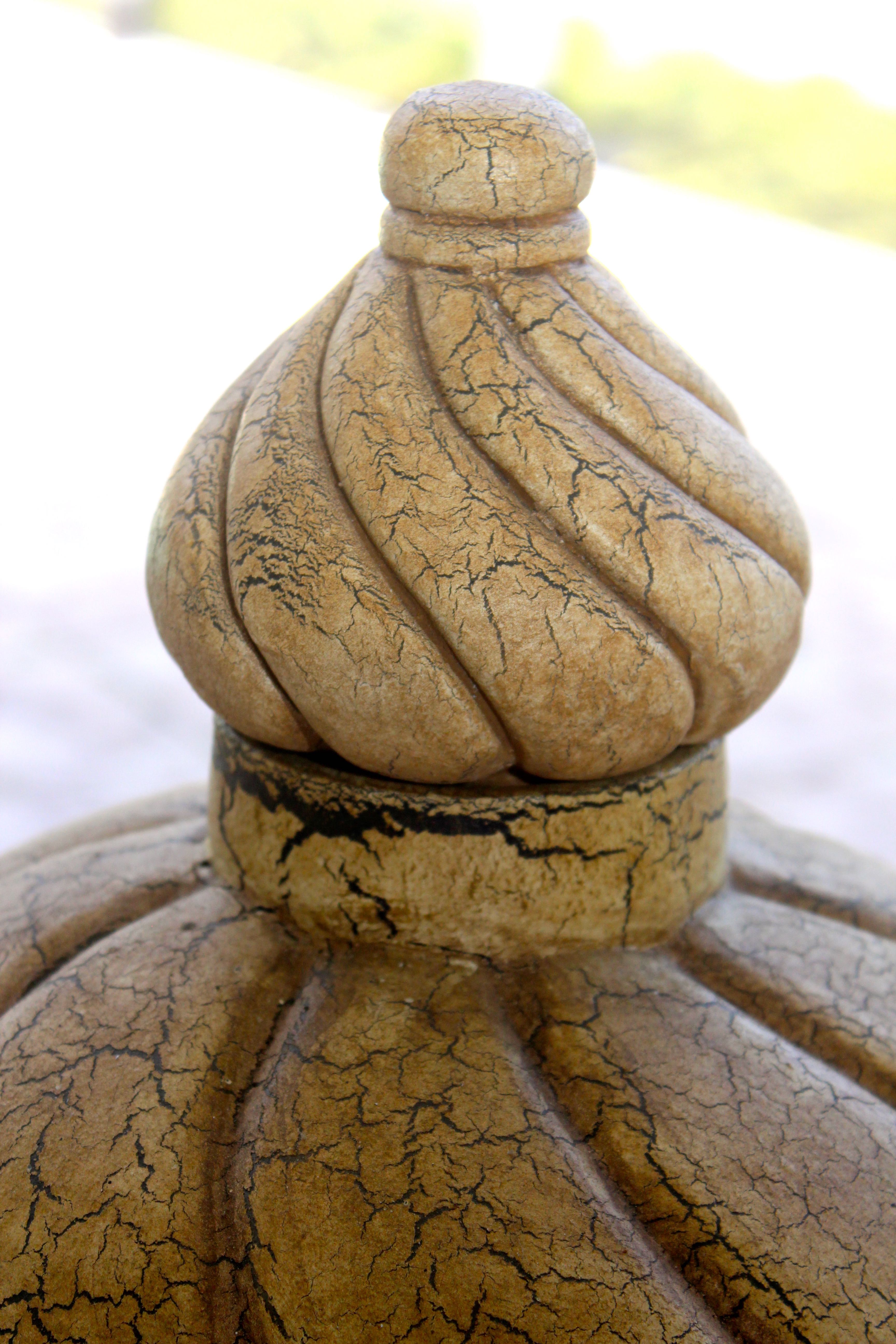 Pair of Distressed Ceramic Jars with Lids