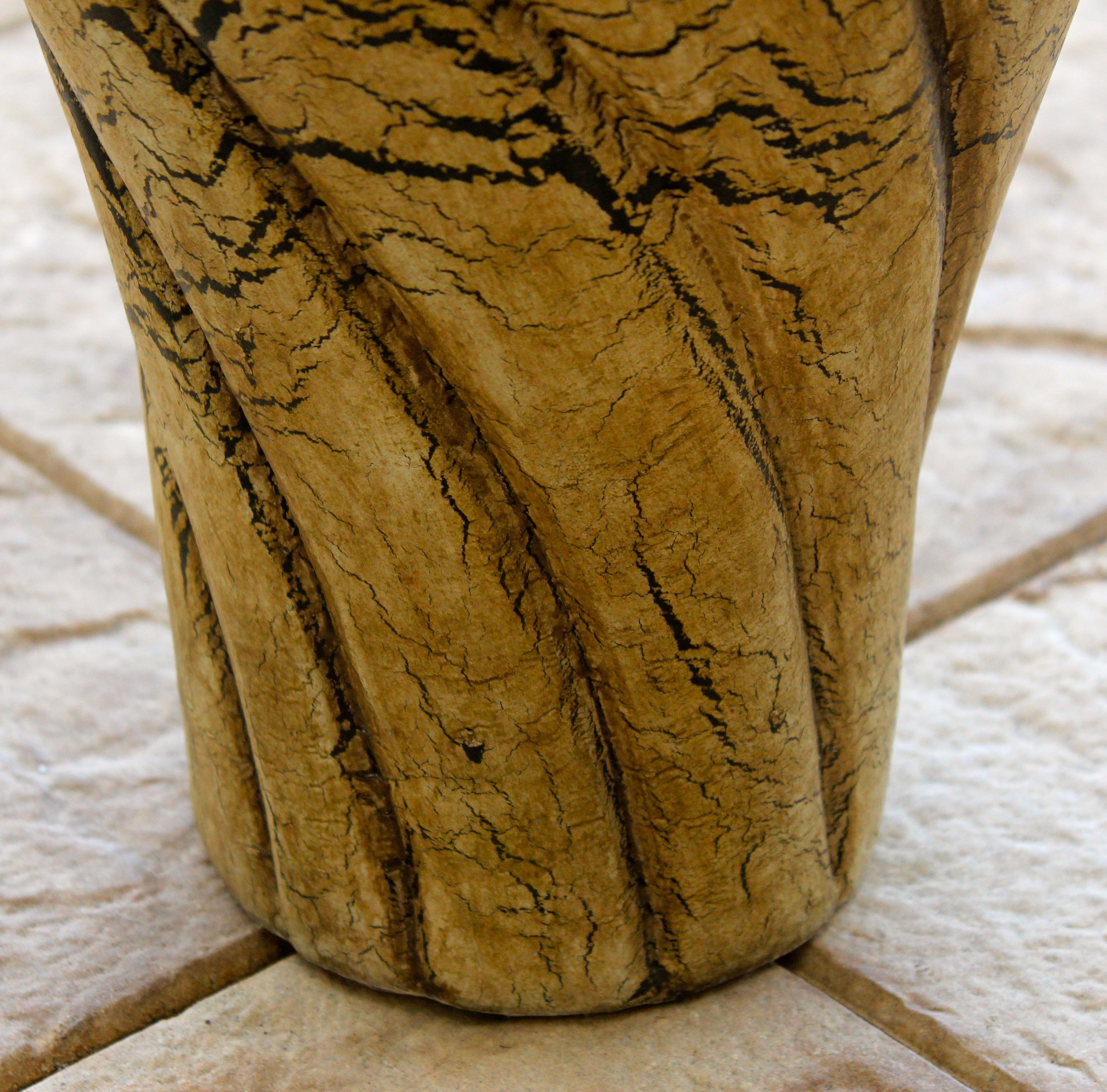 Pair of Distressed Ceramic Jars with Lids