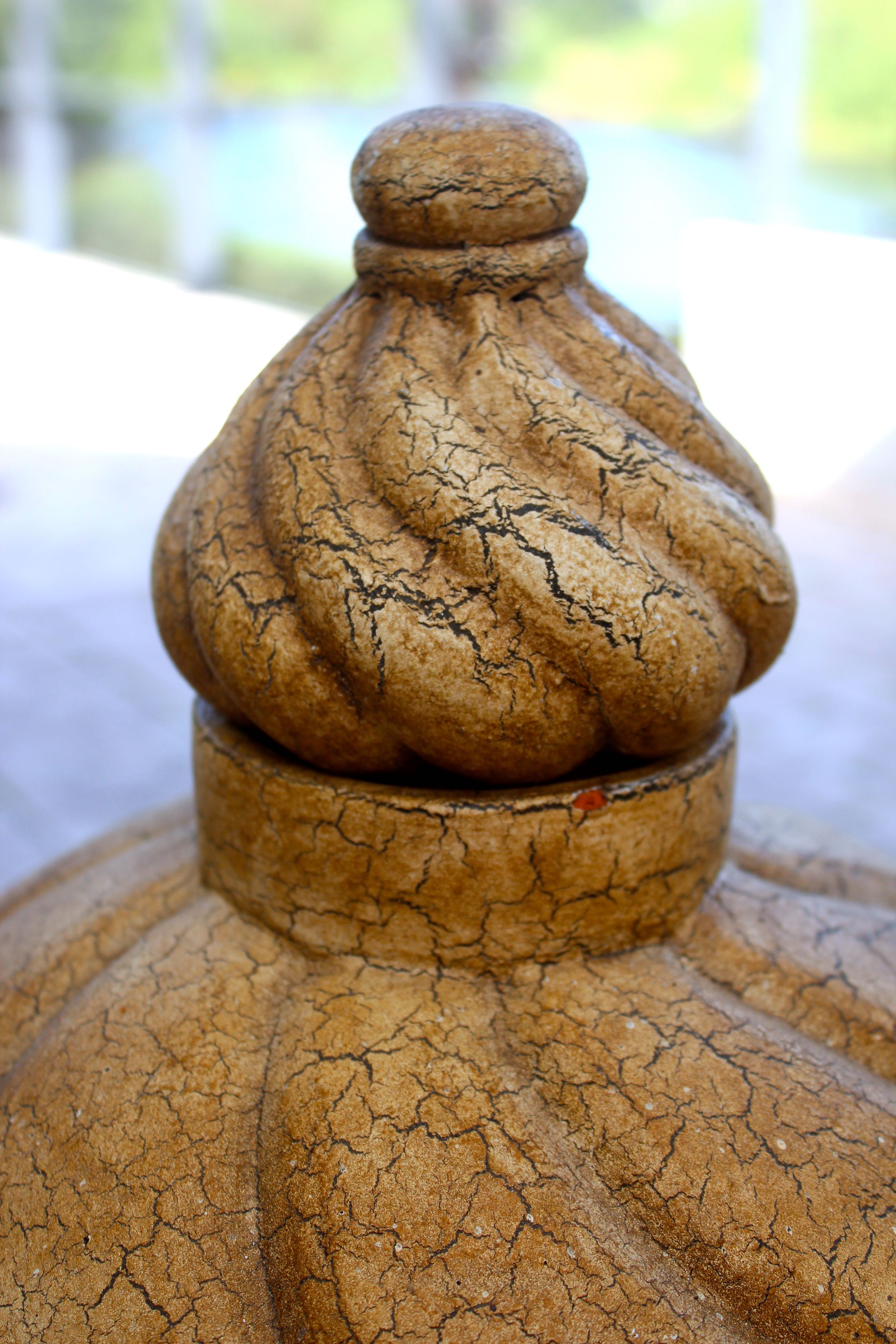 Pair of Distressed Ceramic Jars with Lids