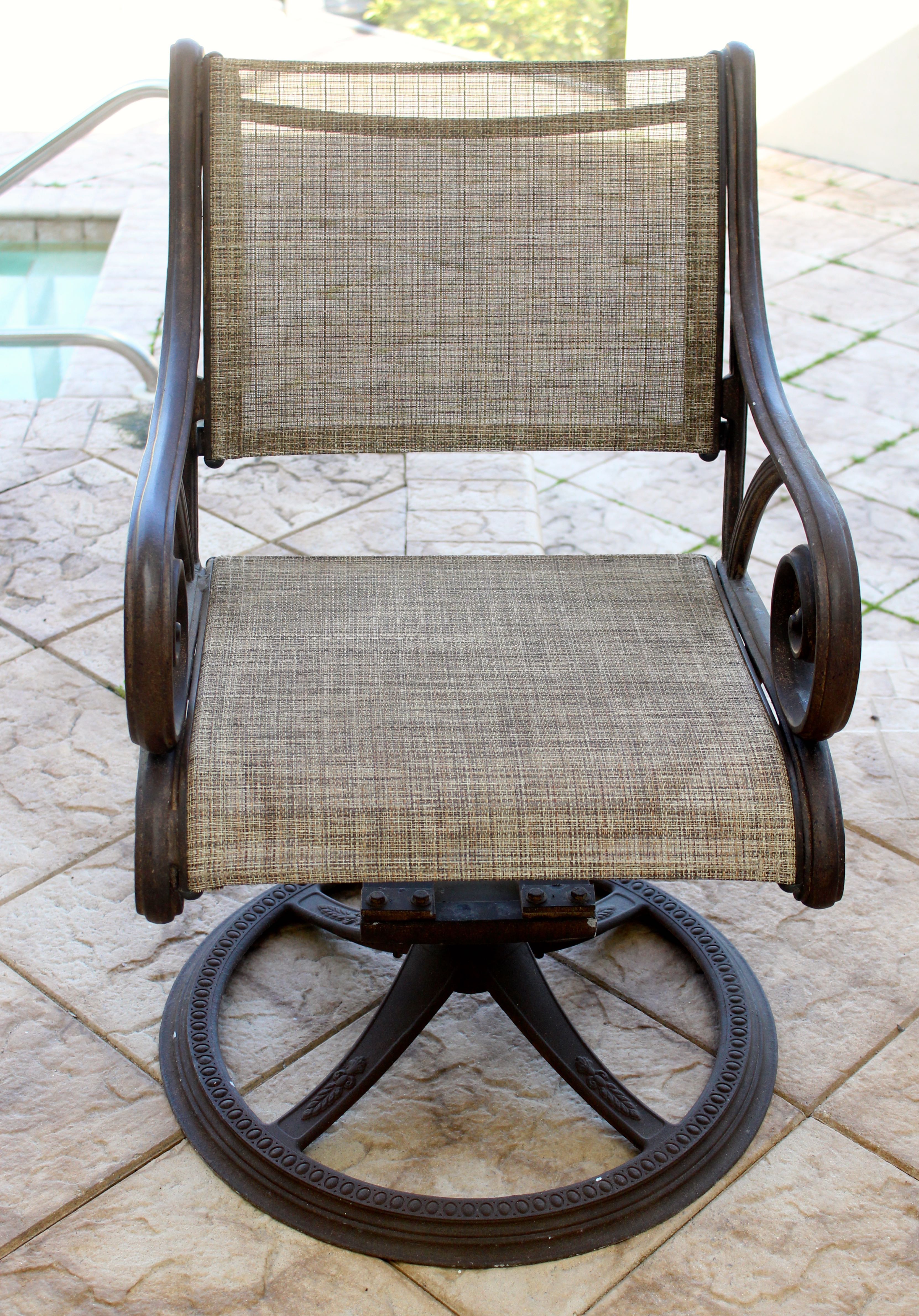 Set of Four Swivel Armchairs by Woodard Landgrave