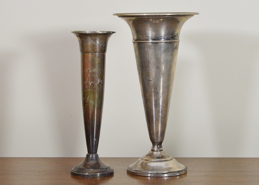 Two Weighted Sterling Silver Vases