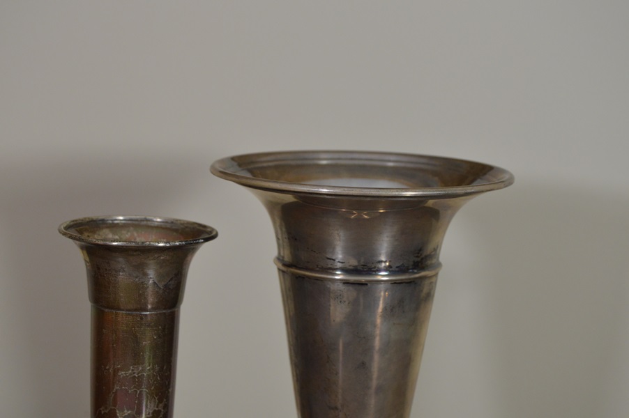 Two Weighted Sterling Silver Vases
