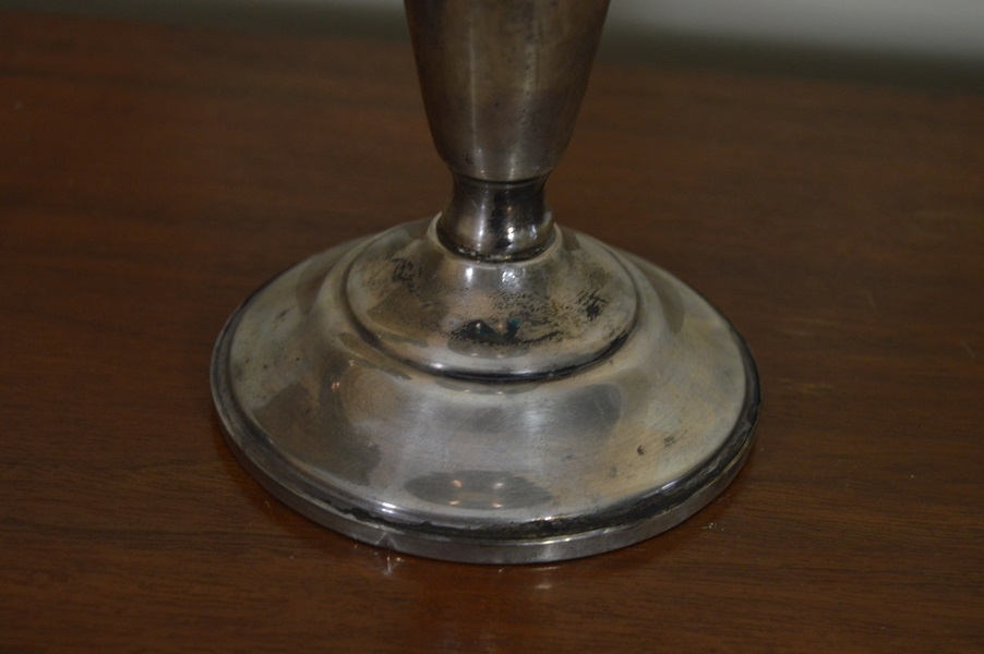 Two Weighted Sterling Silver Vases