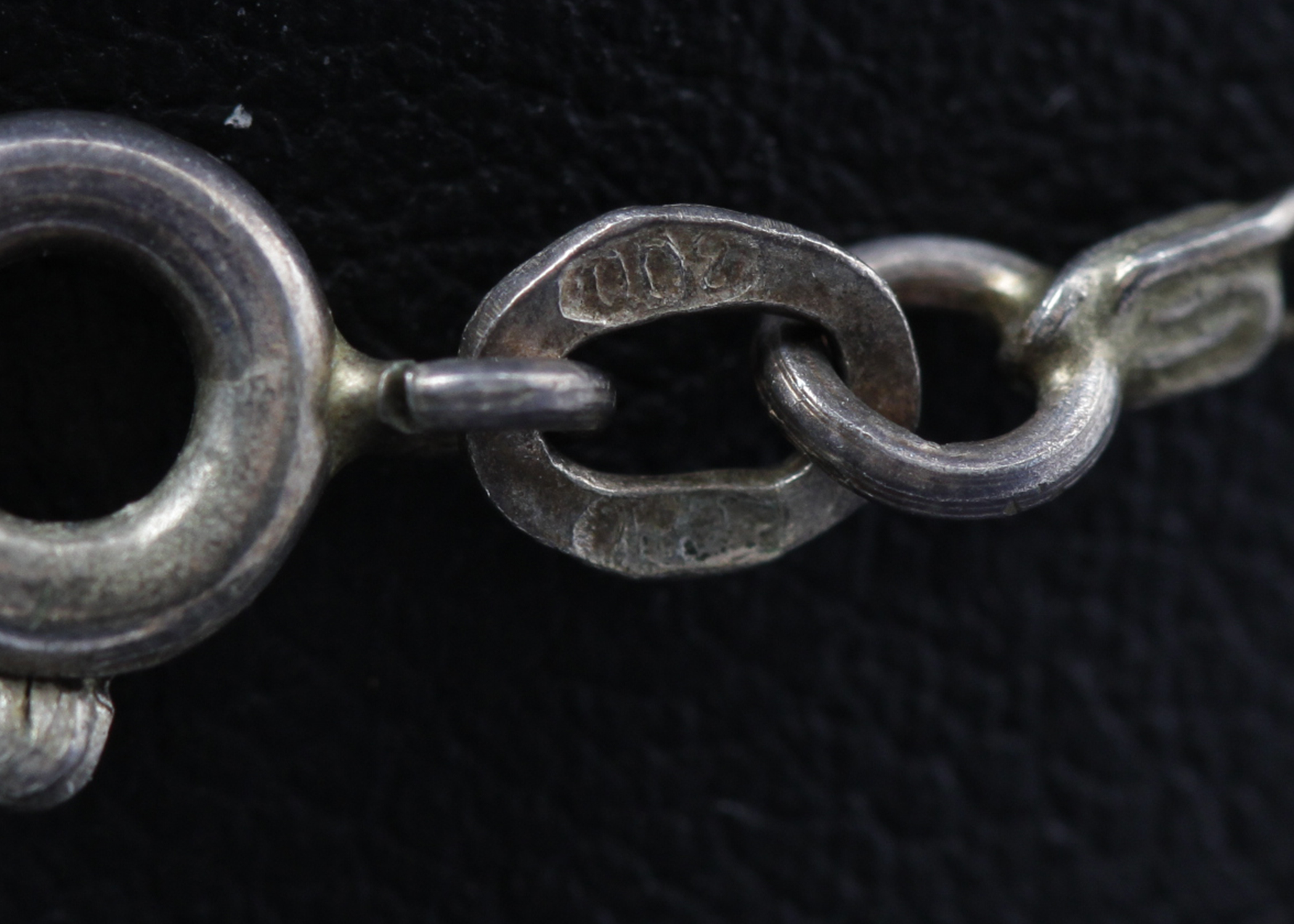 800 Sterling Silver Stone Cross Necklace