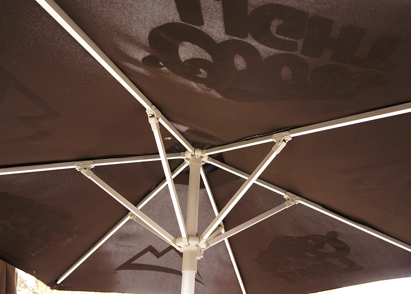 Coors Light Picnic Table Umbrella Pair in Brown