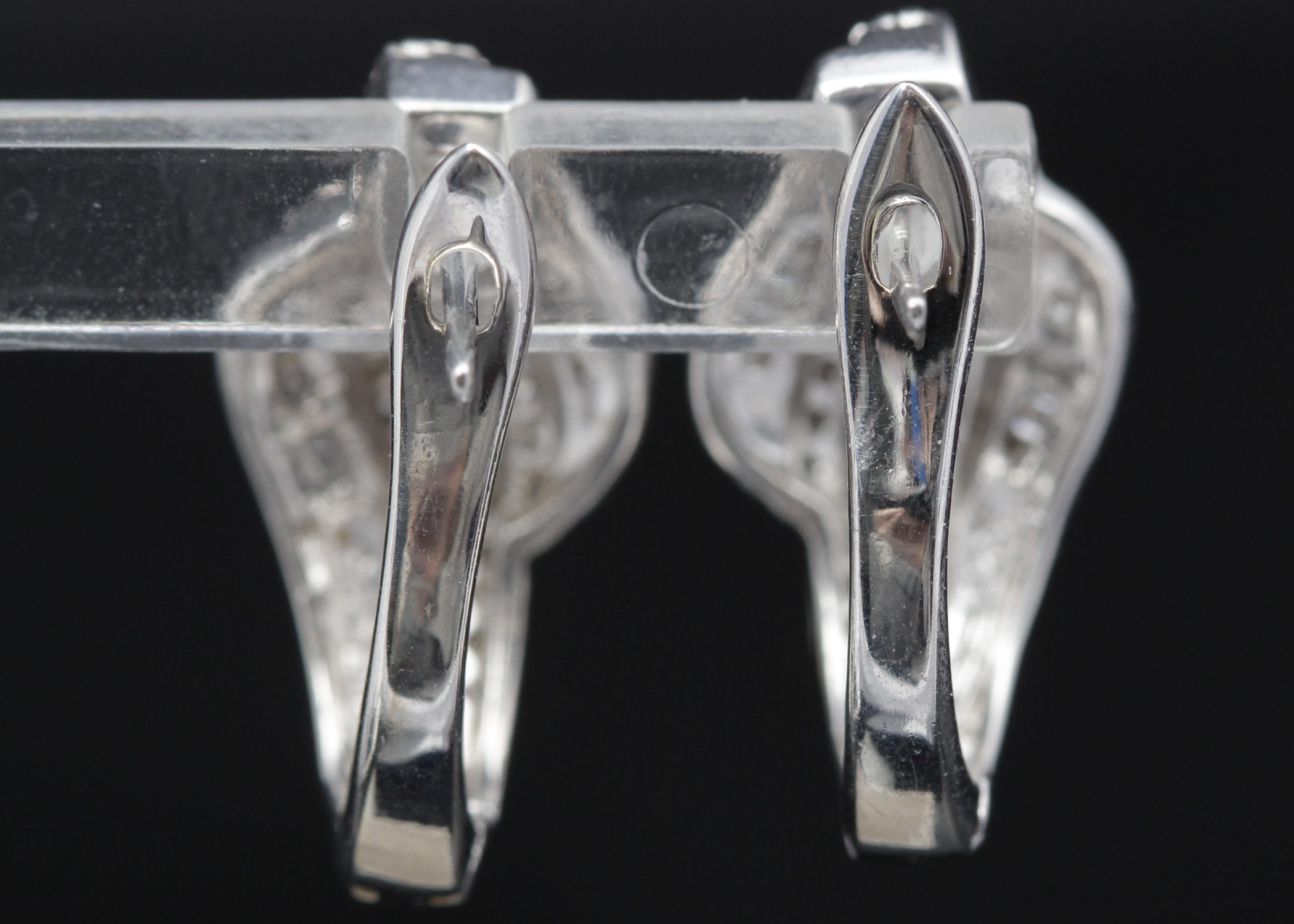 Sterling Silver and Diamond Earrings