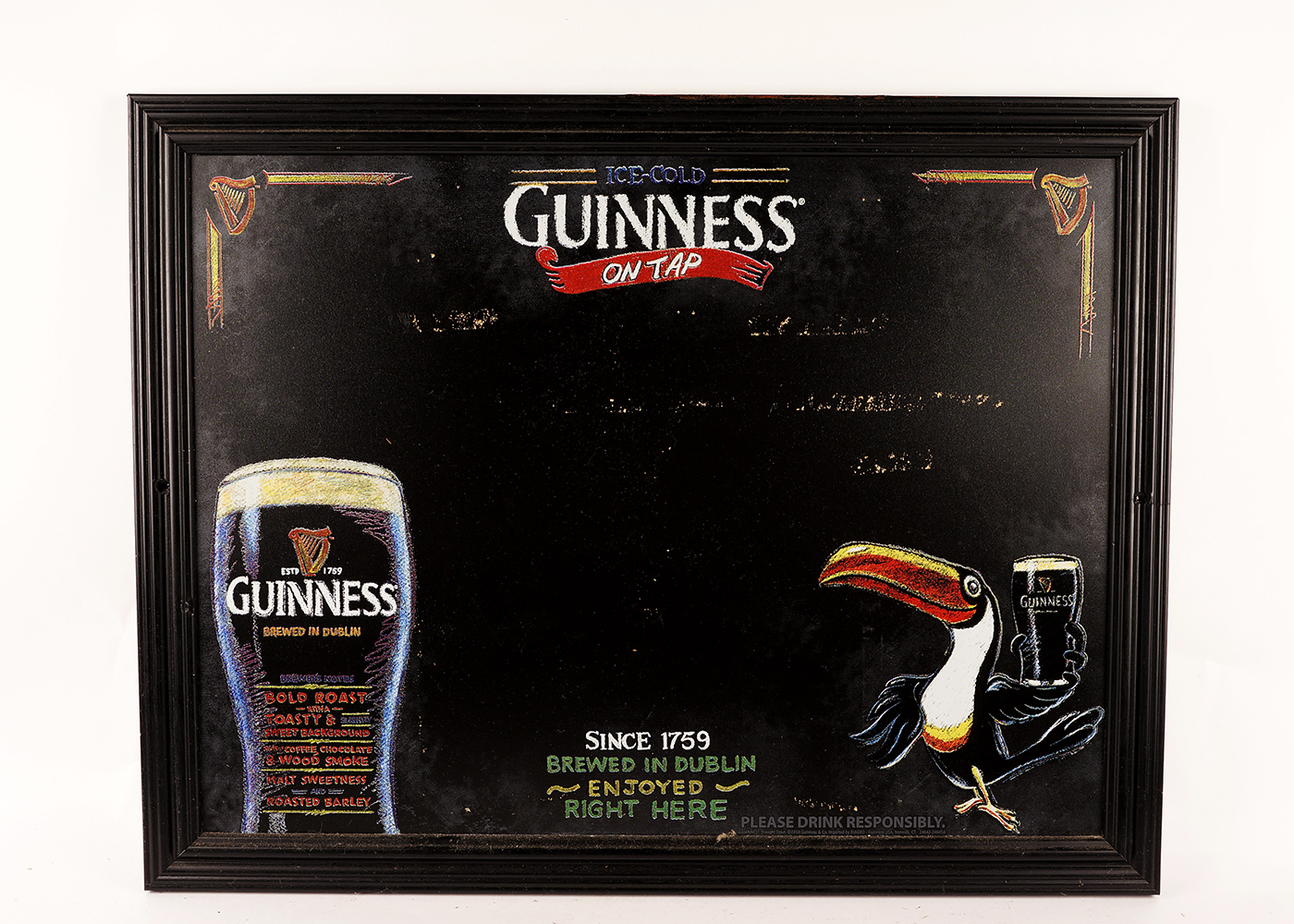 Guinness Wooden Sign and Chalkboard