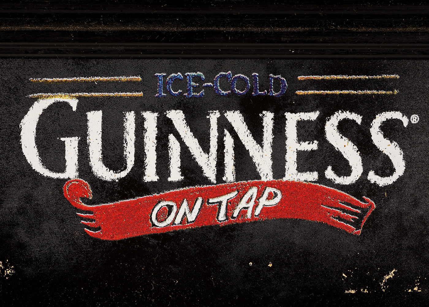 Guinness Wooden Sign and Chalkboard