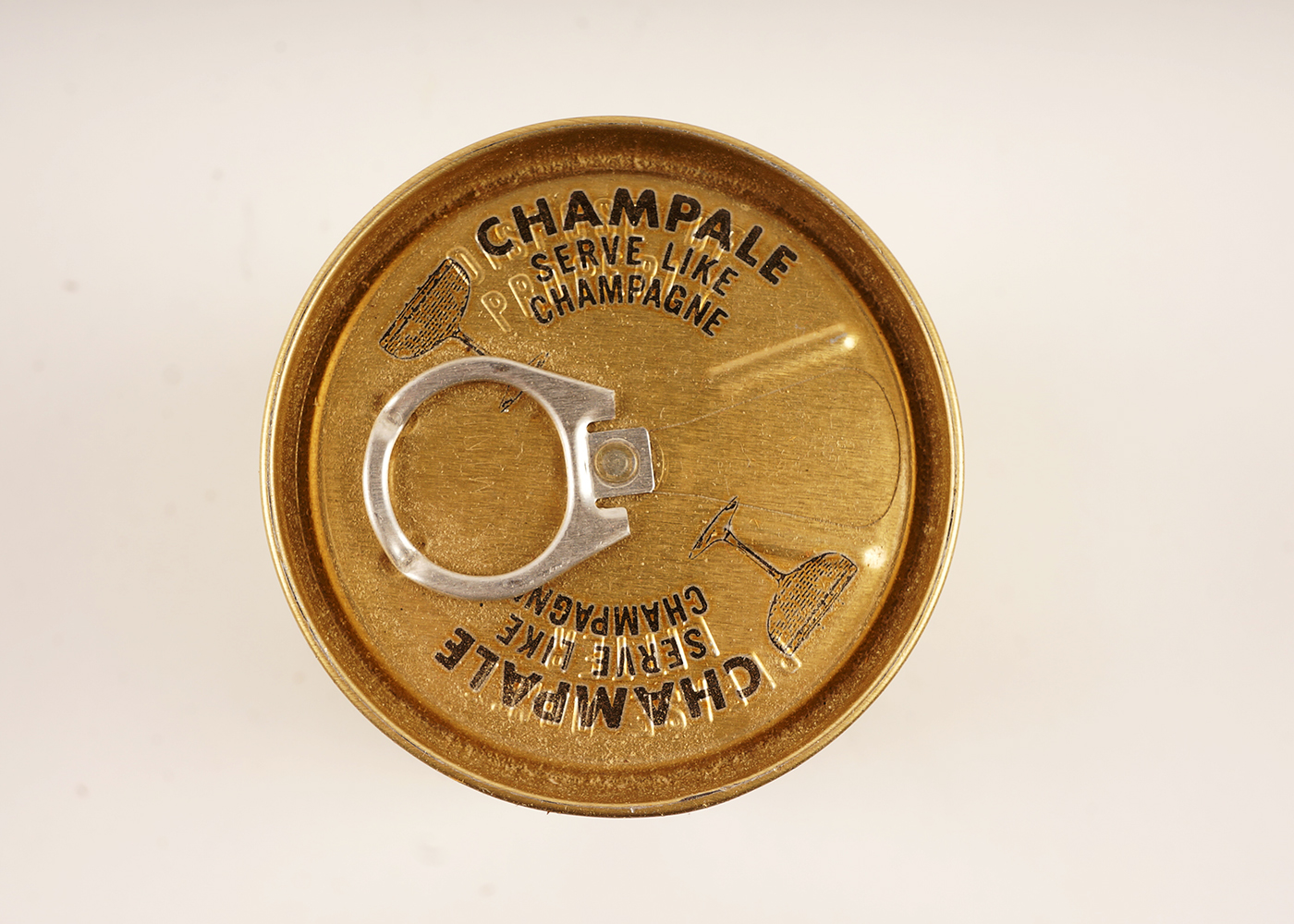 Large Champale Champagne Glass with Empty Can