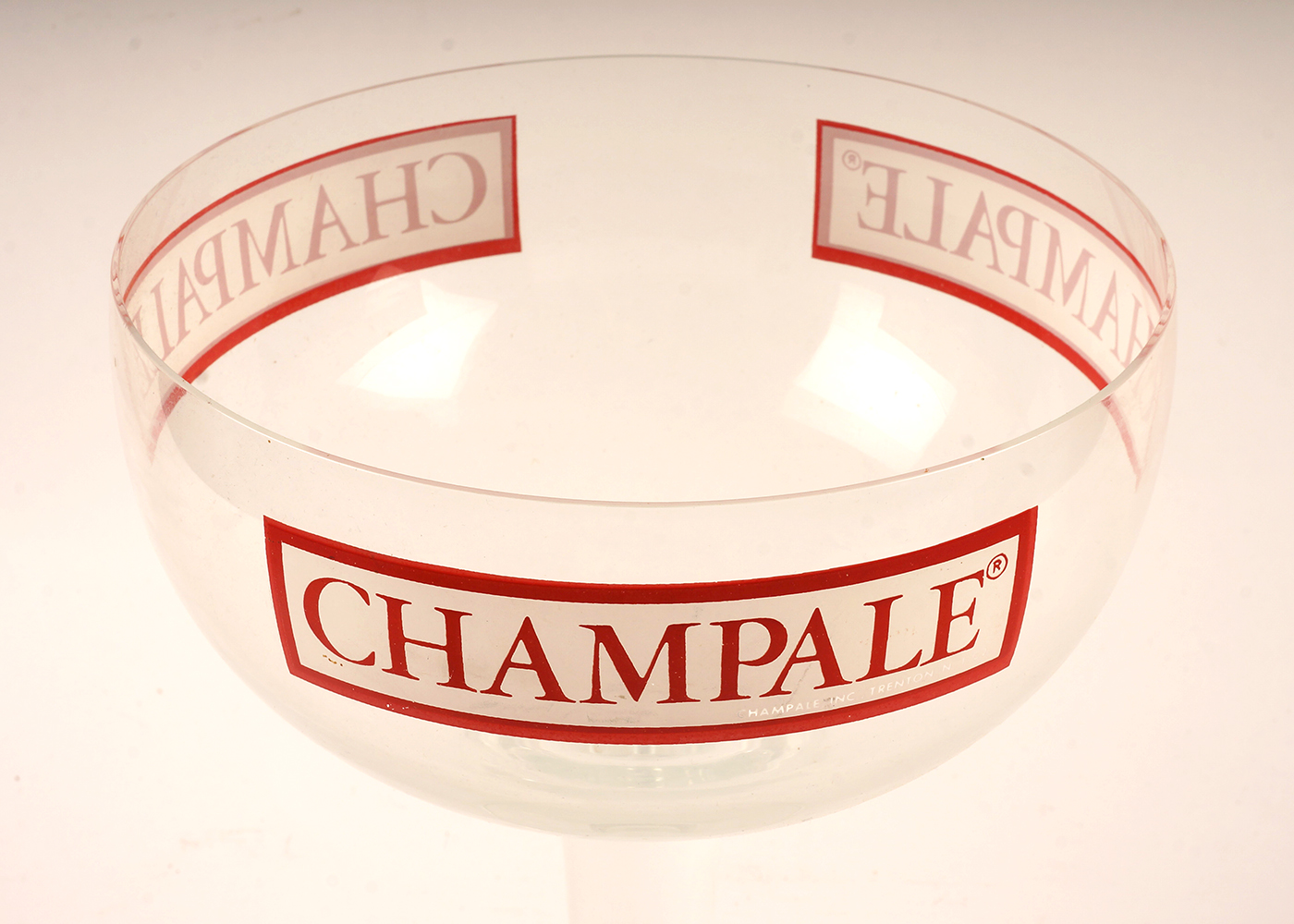Large Champale Champagne Glass with Empty Can