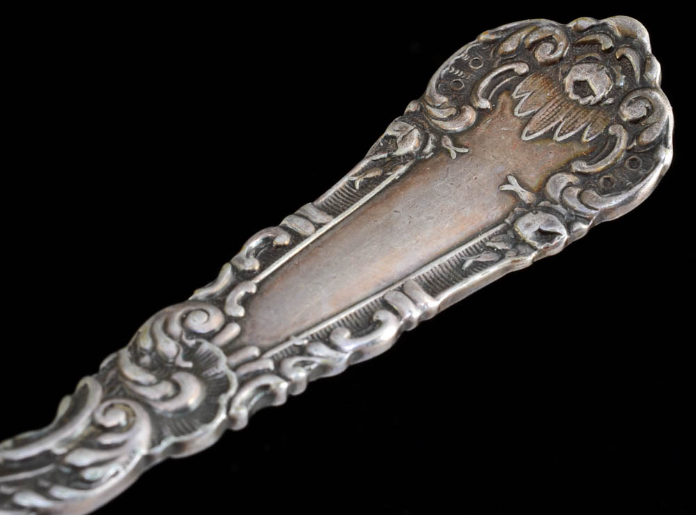 Five Antique, Wm. Roger Silver Plated Fruit Spoons