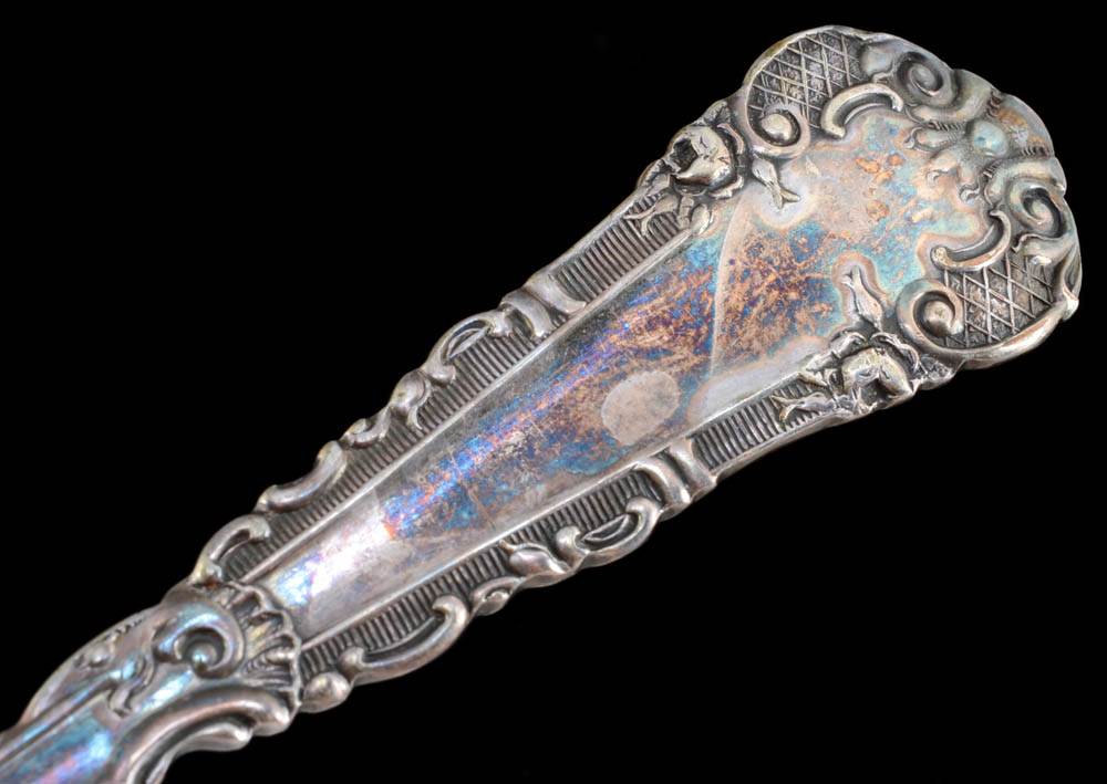 Five Antique, Wm. Roger Silver Plated Fruit Spoons