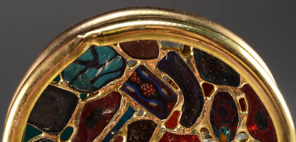 Signed Janice Chesnik Brass Two Wheel Kaleidoscope