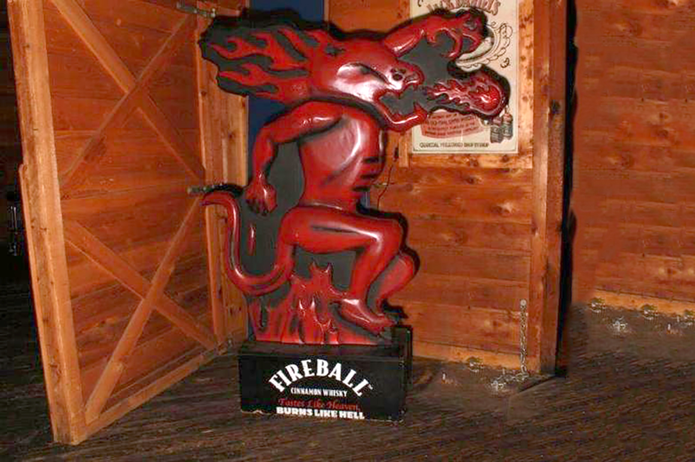 Substantial Fireball Whiskey Resin Statue