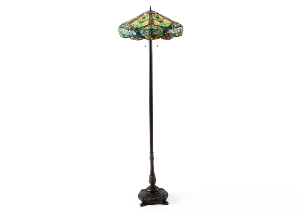 Tiffany Style Stained Glass Shade Floor Lamp