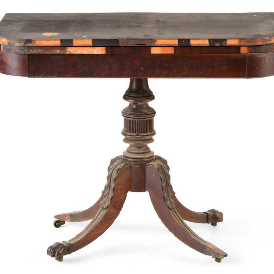 Period American Mahogany Classical Card Table