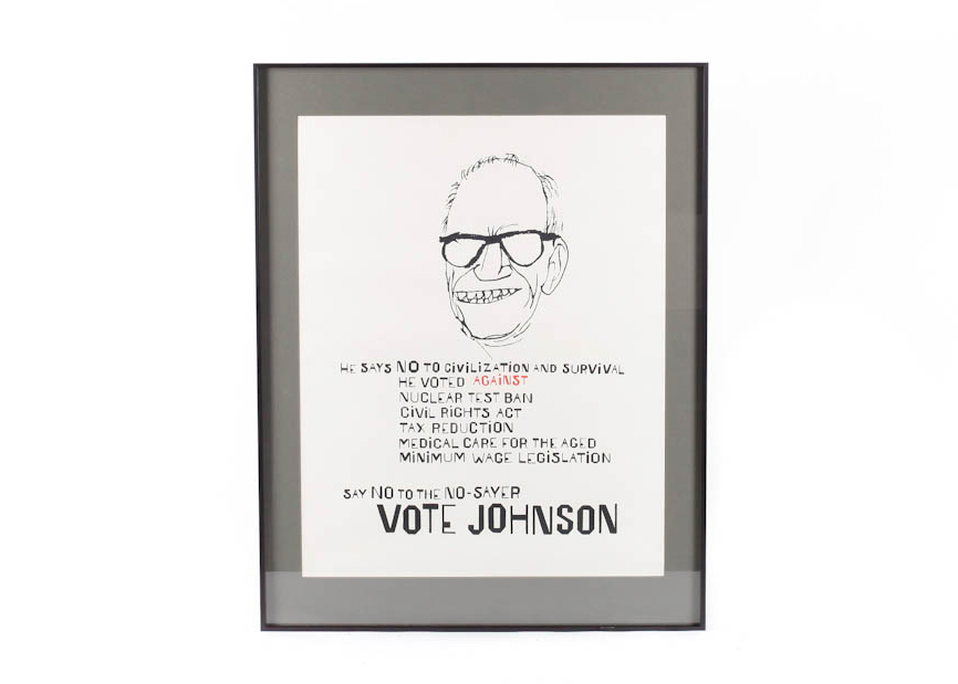 Ben Shahn "Vote Johnson" Signed Original Serigraph Print