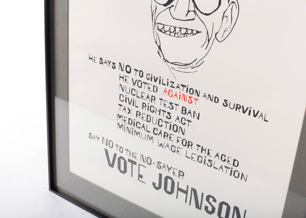 Ben Shahn "Vote Johnson" Signed Original Serigraph Print