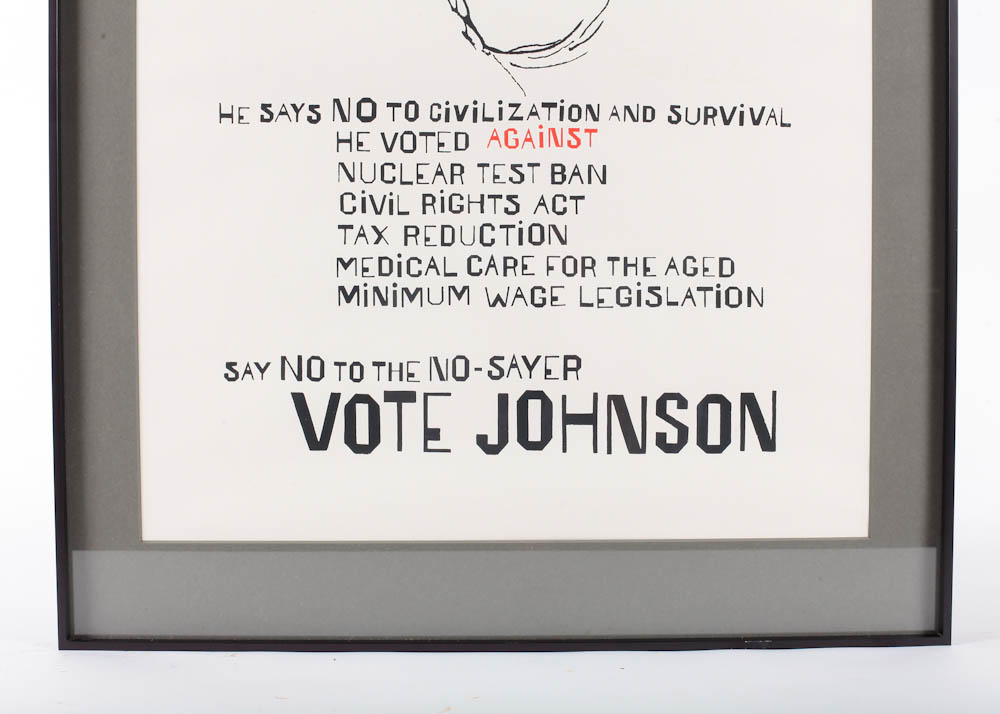 Ben Shahn "Vote Johnson" Signed Original Serigraph Print
