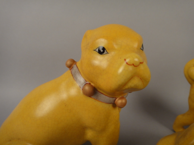 Three WL 1895 Wong Lee Porcelain Dogs