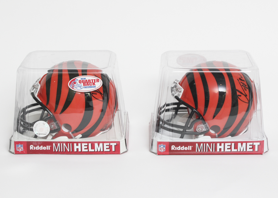 Pair of Signed Chad Johnson Helmets