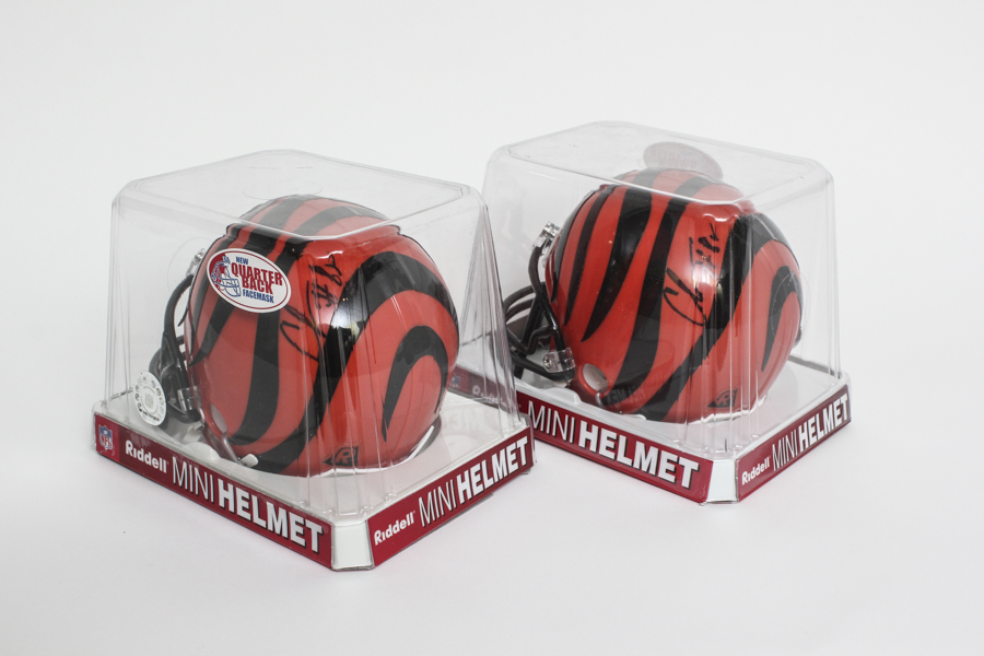 Pair of Signed Chad Johnson Helmets