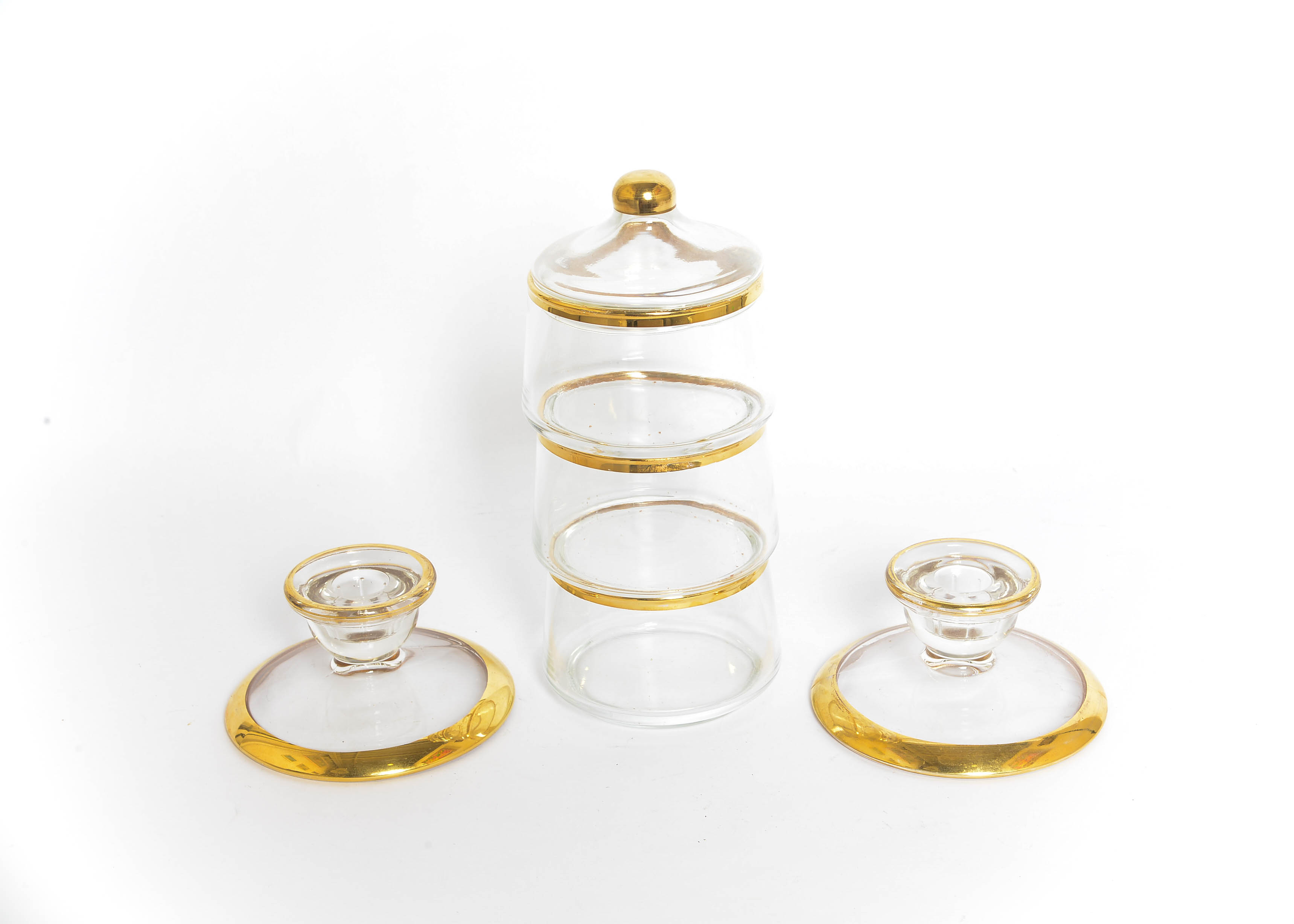 Vintage Glass Trinket Dish and Candle Holder.