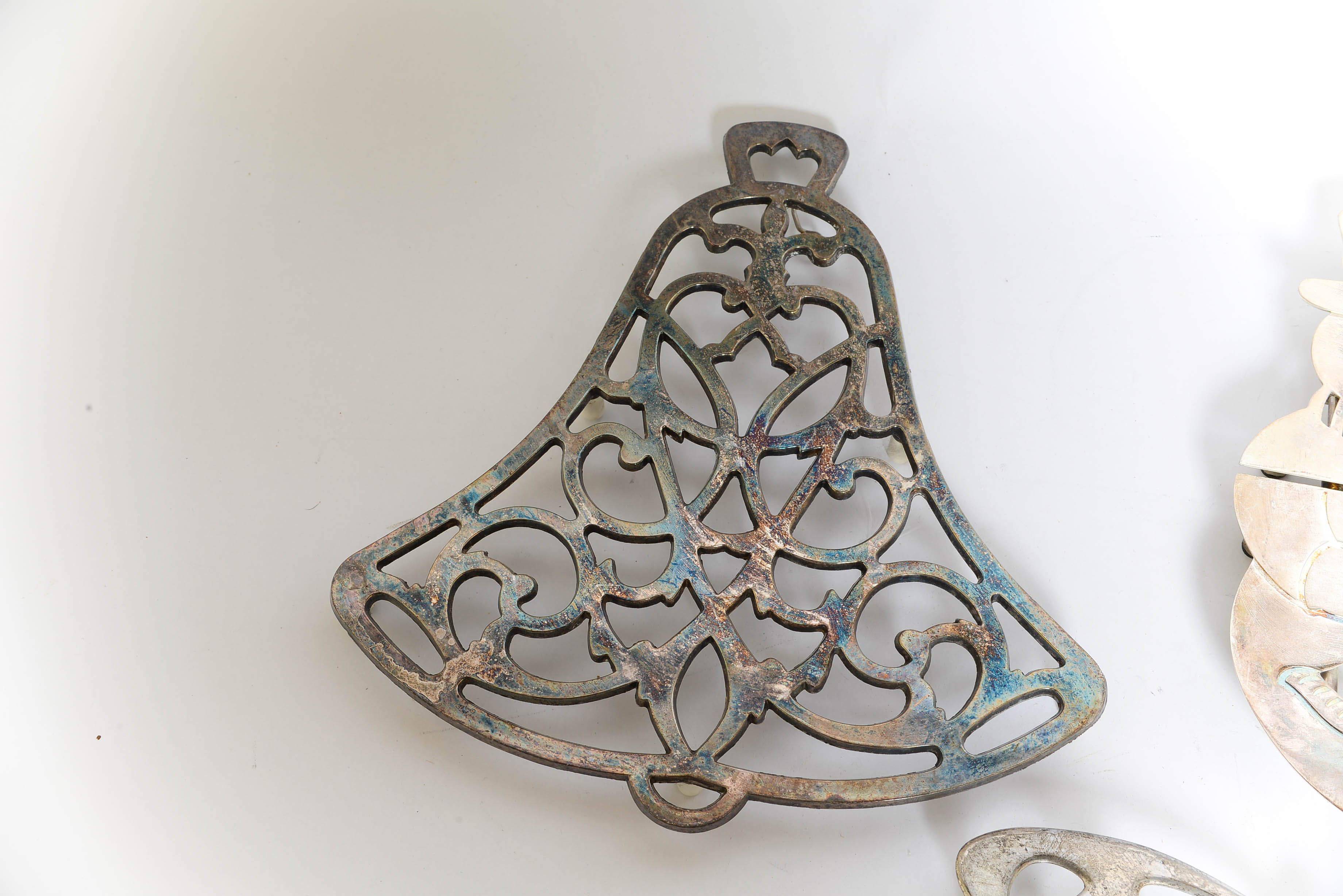 Set of Four Vintage Silverplated Trivets