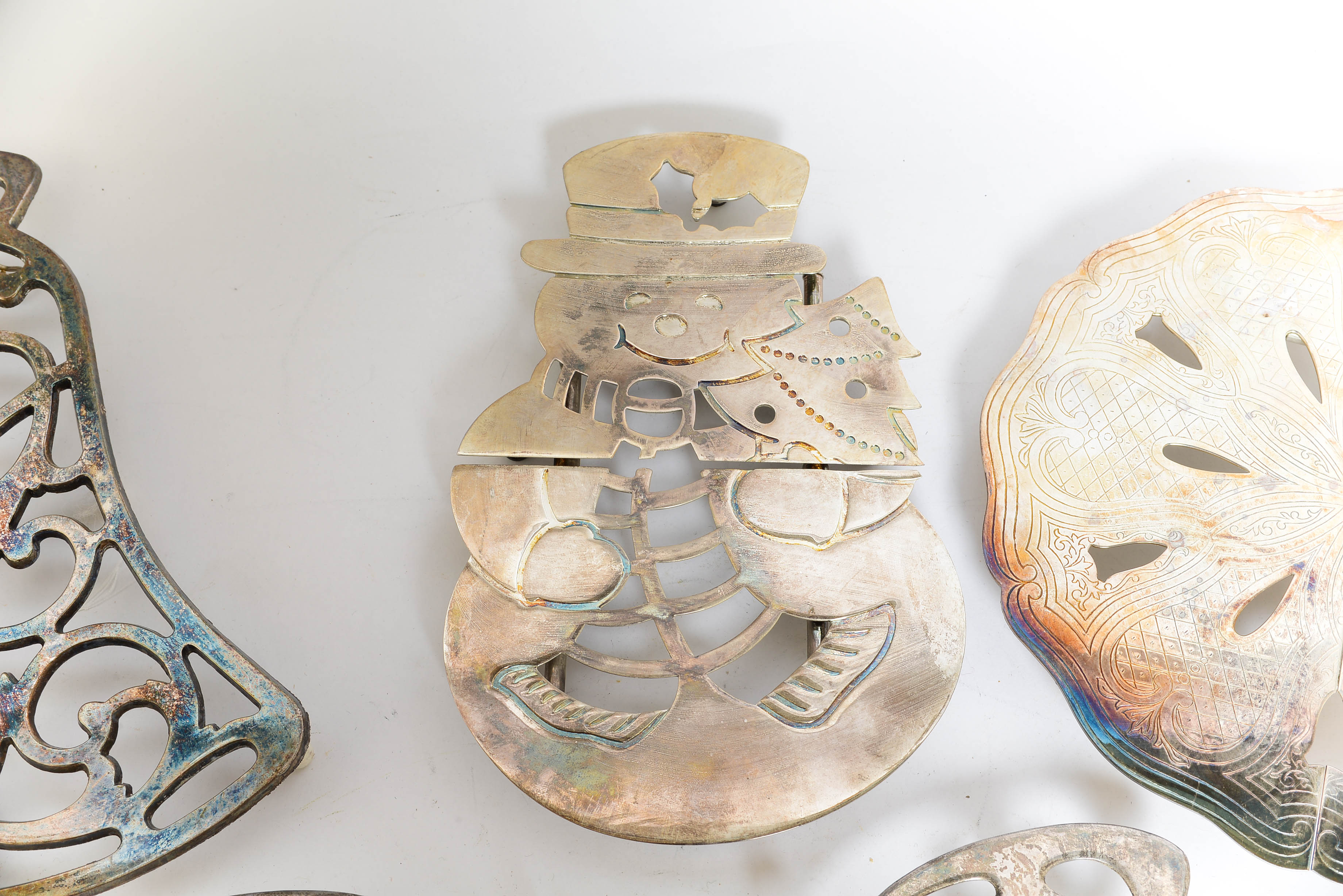 Set of Four Vintage Silverplated Trivets