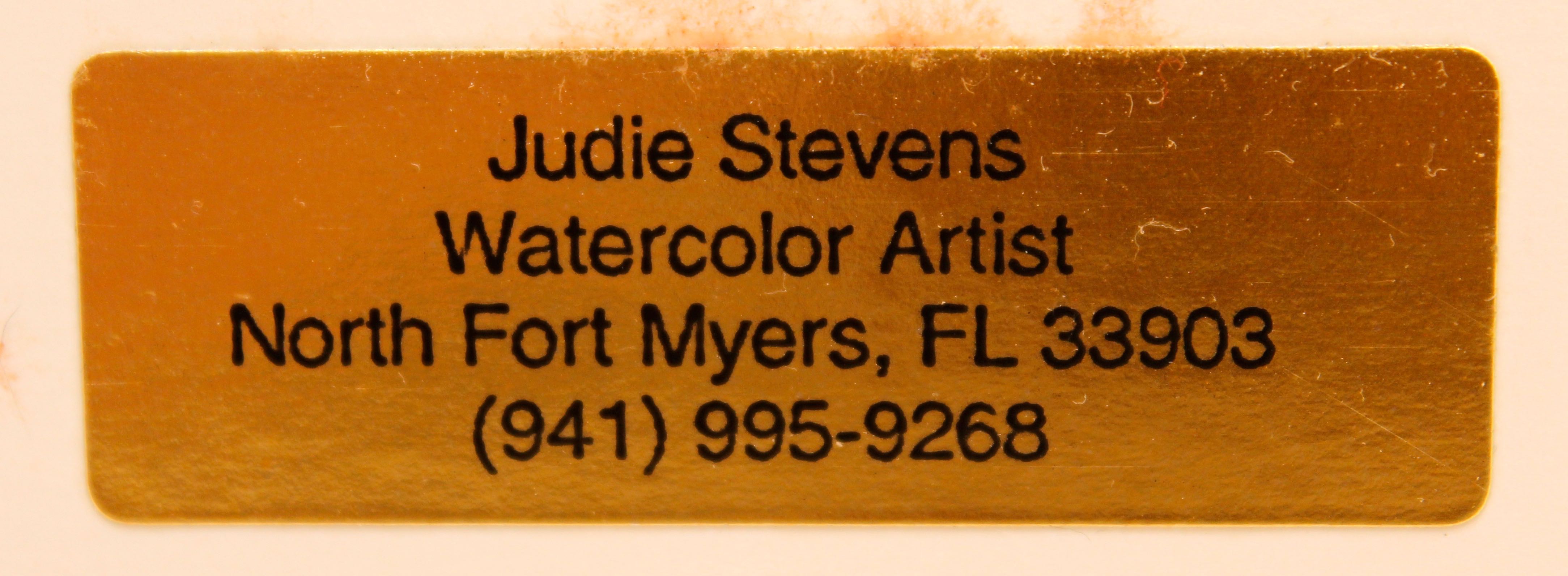 Set of Two Parrot Offset Lithographs by Judie Stevens