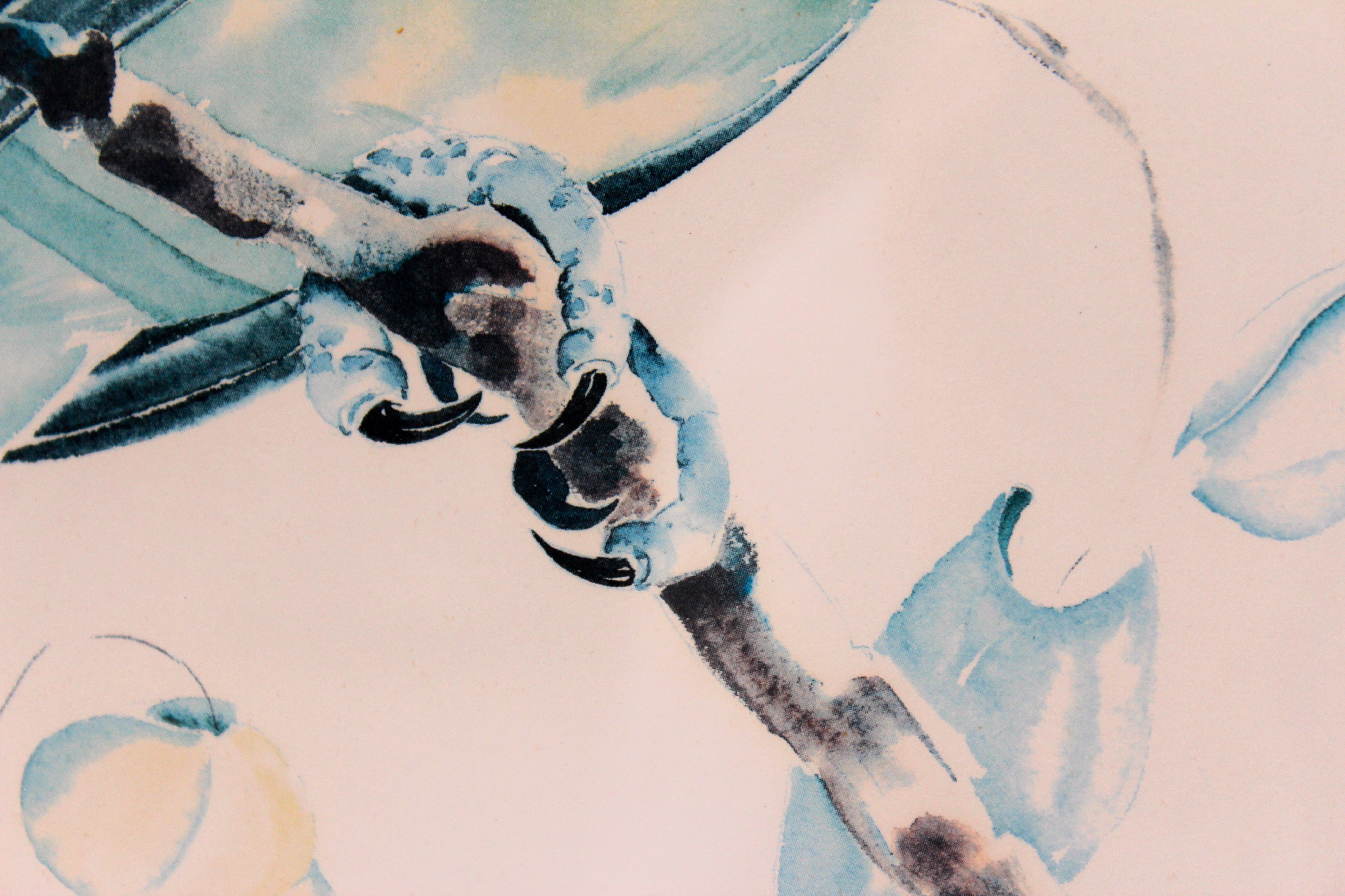 Set of Two Parrot Offset Lithographs by Judie Stevens