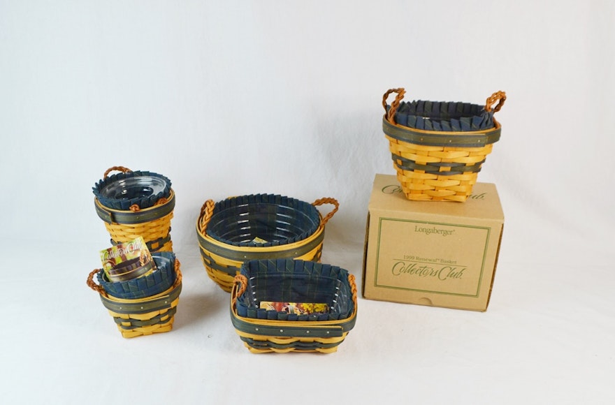 Five Small Longaberger Collector's Club Baskets