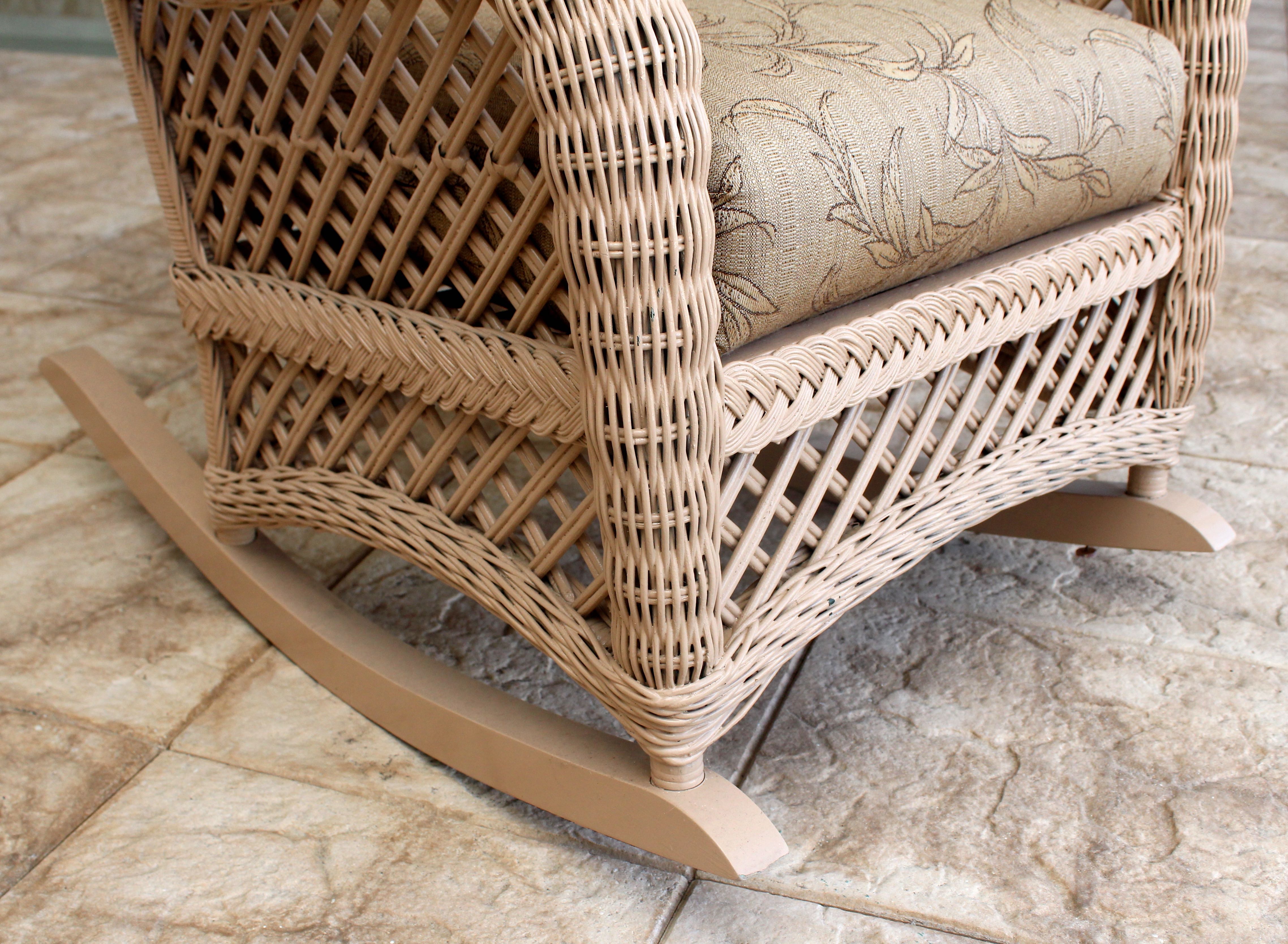 Wicker Rocking Chair With Cushions