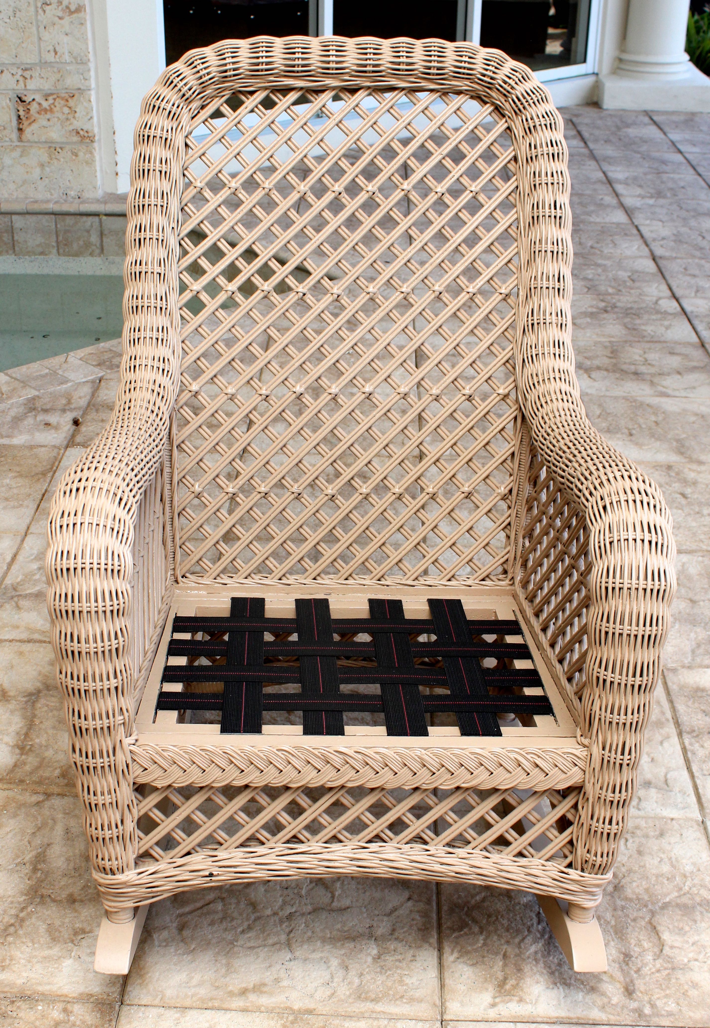 Wicker Rocking Chair With Cushions