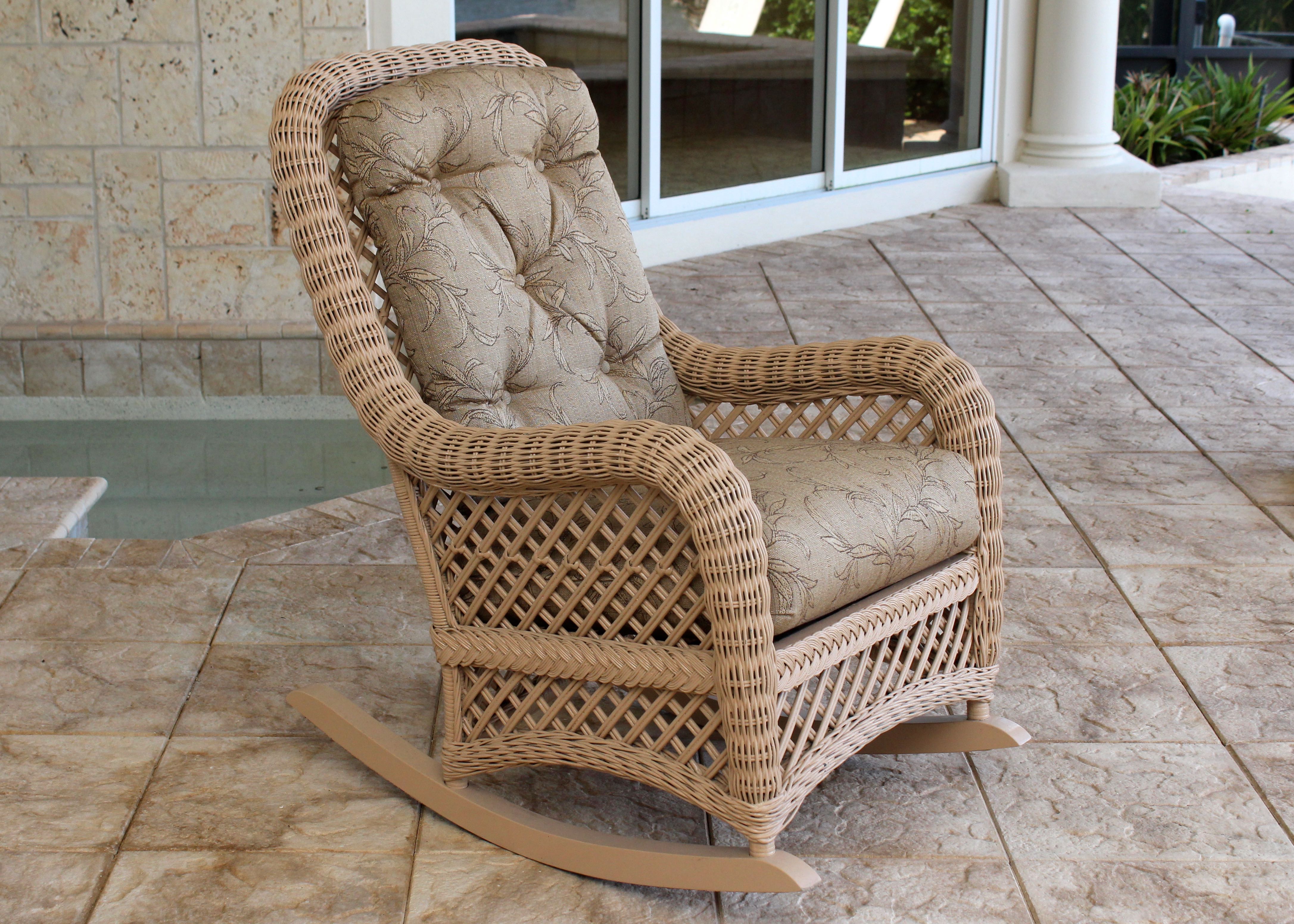 Wicker Rocking Chair With Cushions