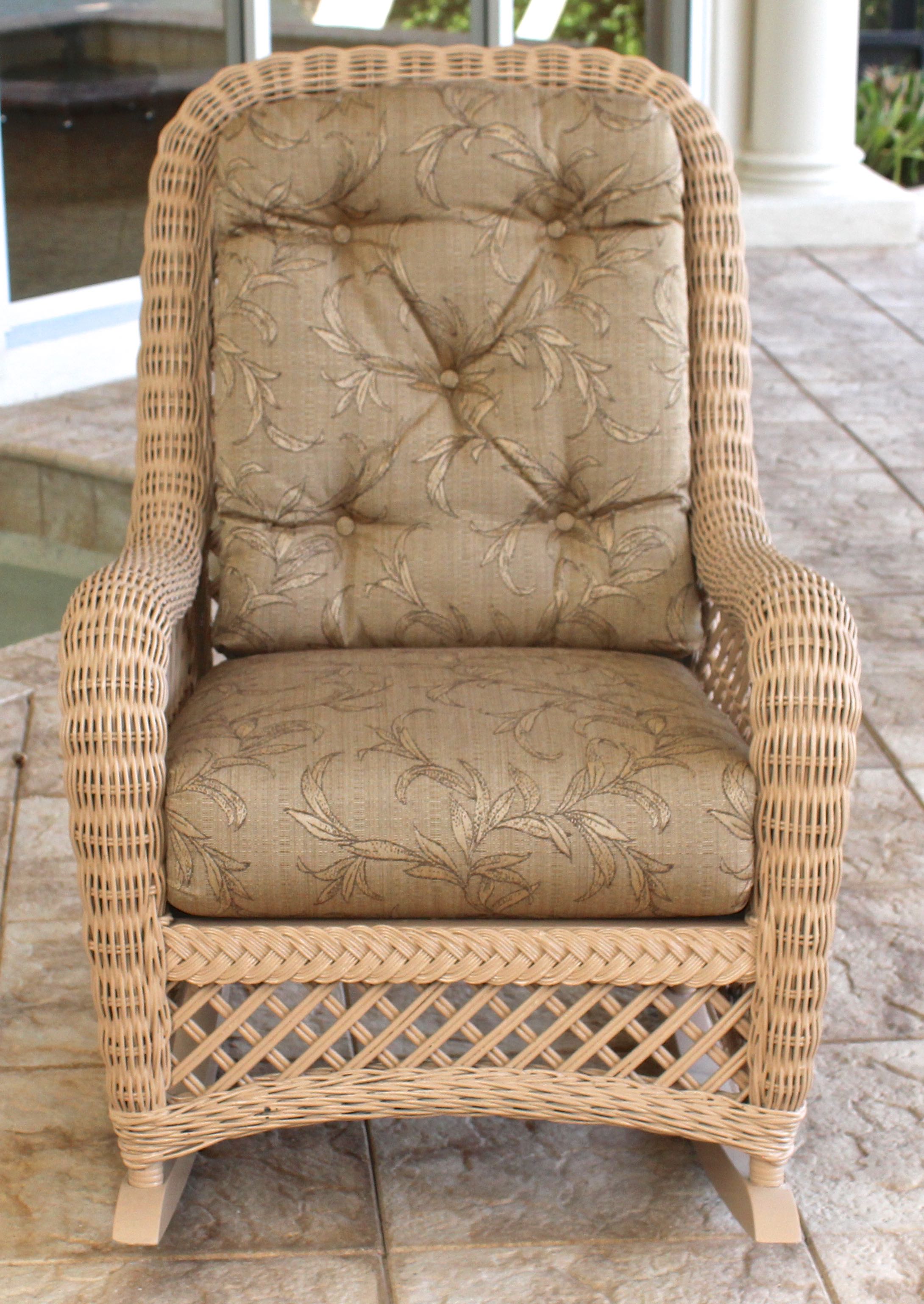 Wicker Rocking Chair With Cushions