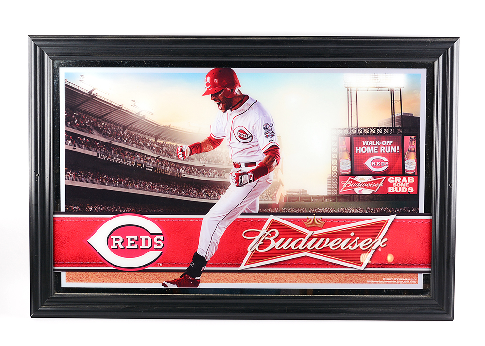 Budweiser Themed Cincinnati Reds Bar Mirror